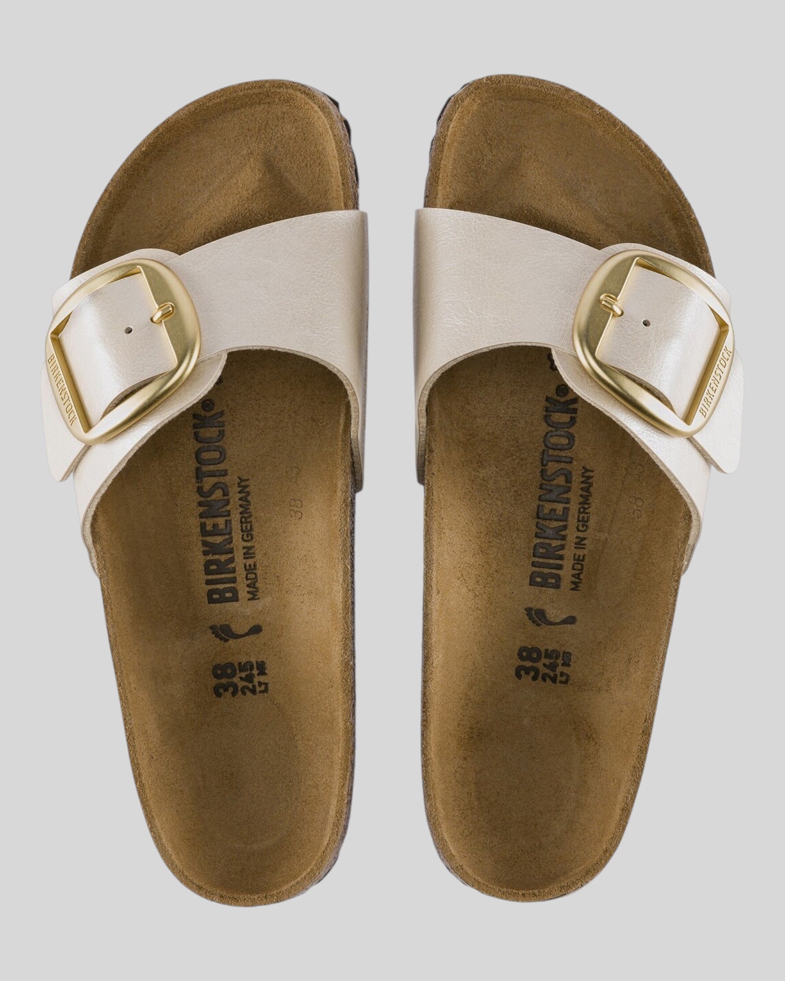 Sandalo Donna Madrid Big Buckle Graceful Pearl White 1015279 Birkenstock