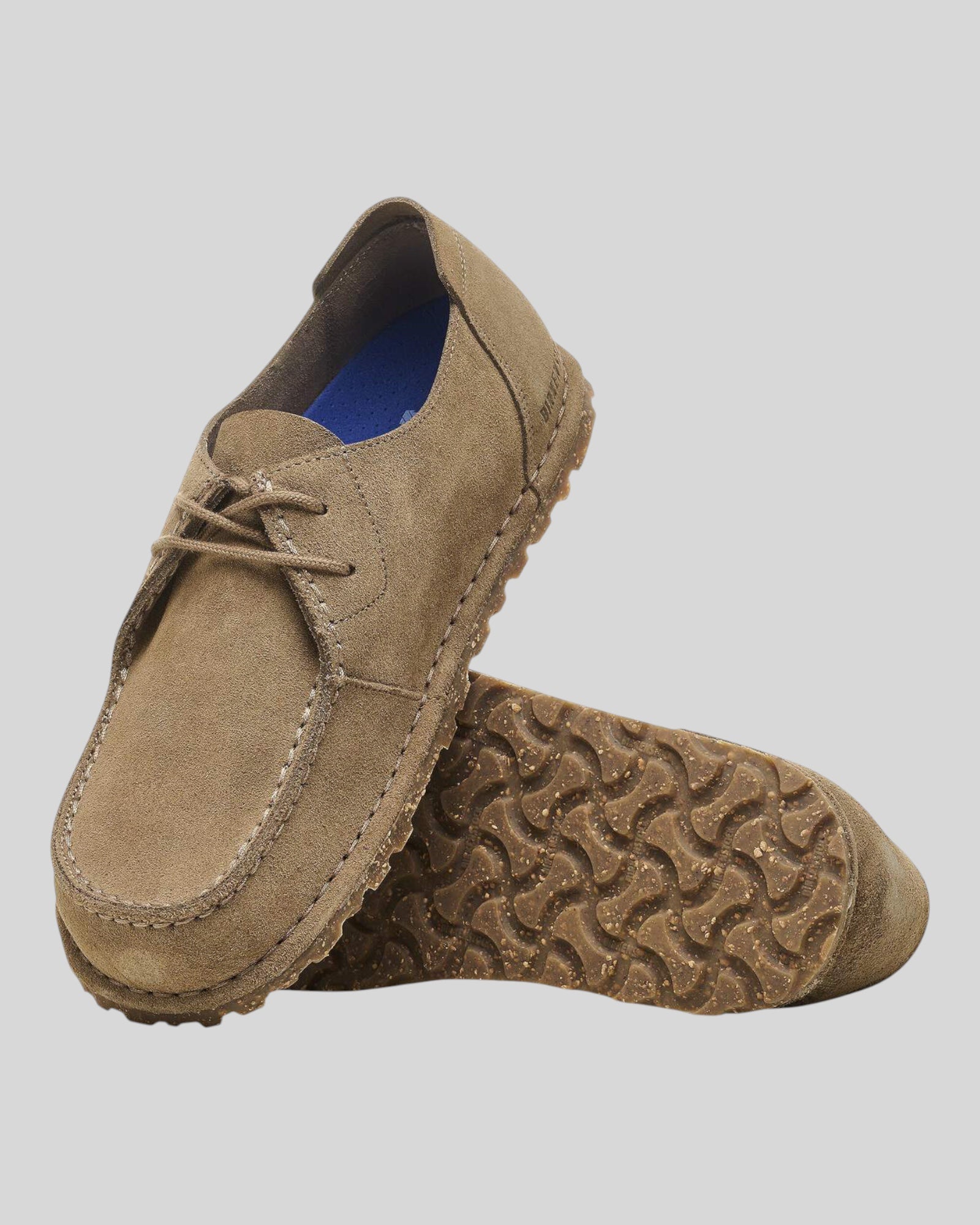 Scarpe In Pelle Scamosciata Grey Taupe Utti Lace 1028597 Birkenstock