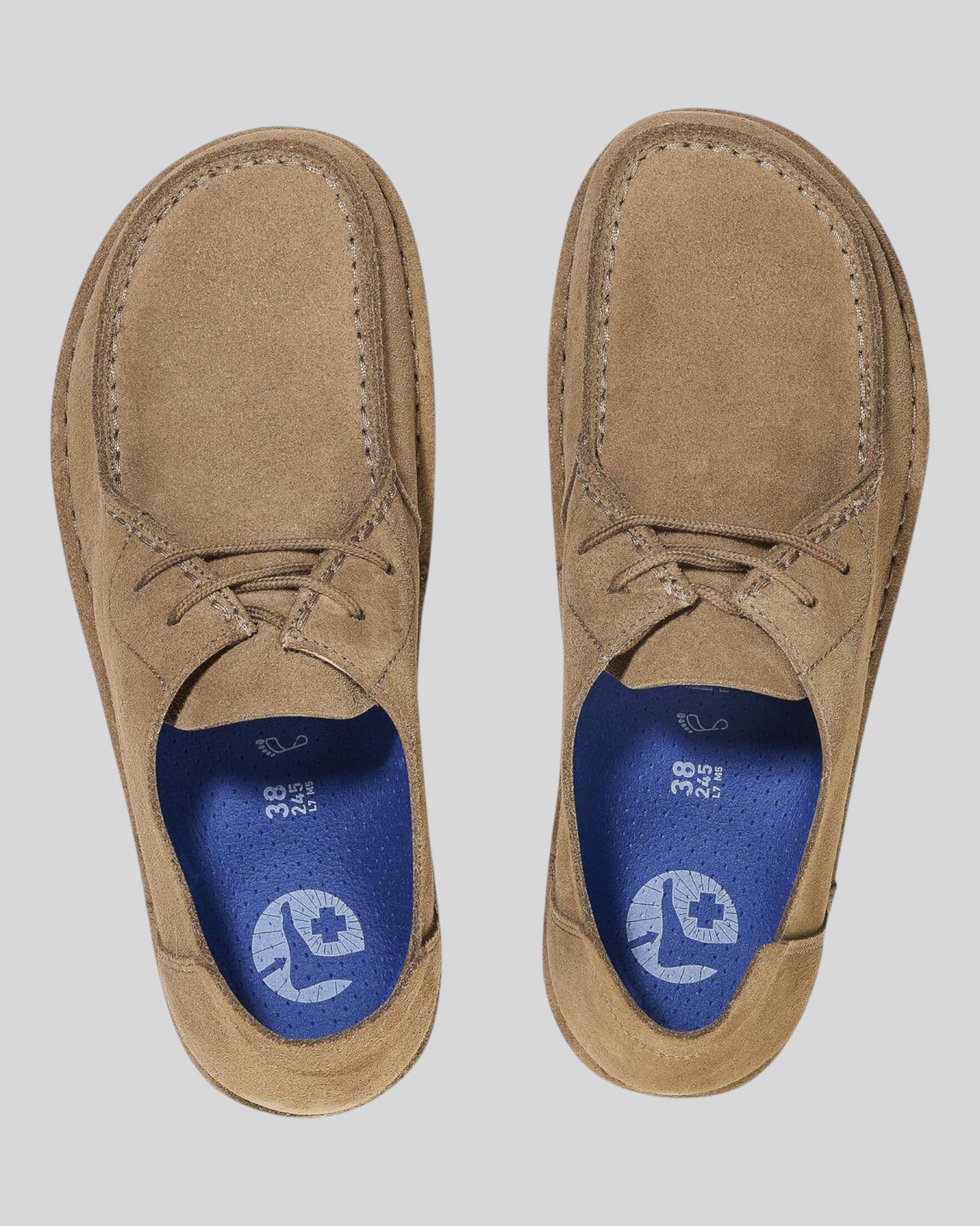 Scarpe In Pelle Scamosciata Grey Taupe Utti Lace 1028597 Birkenstock