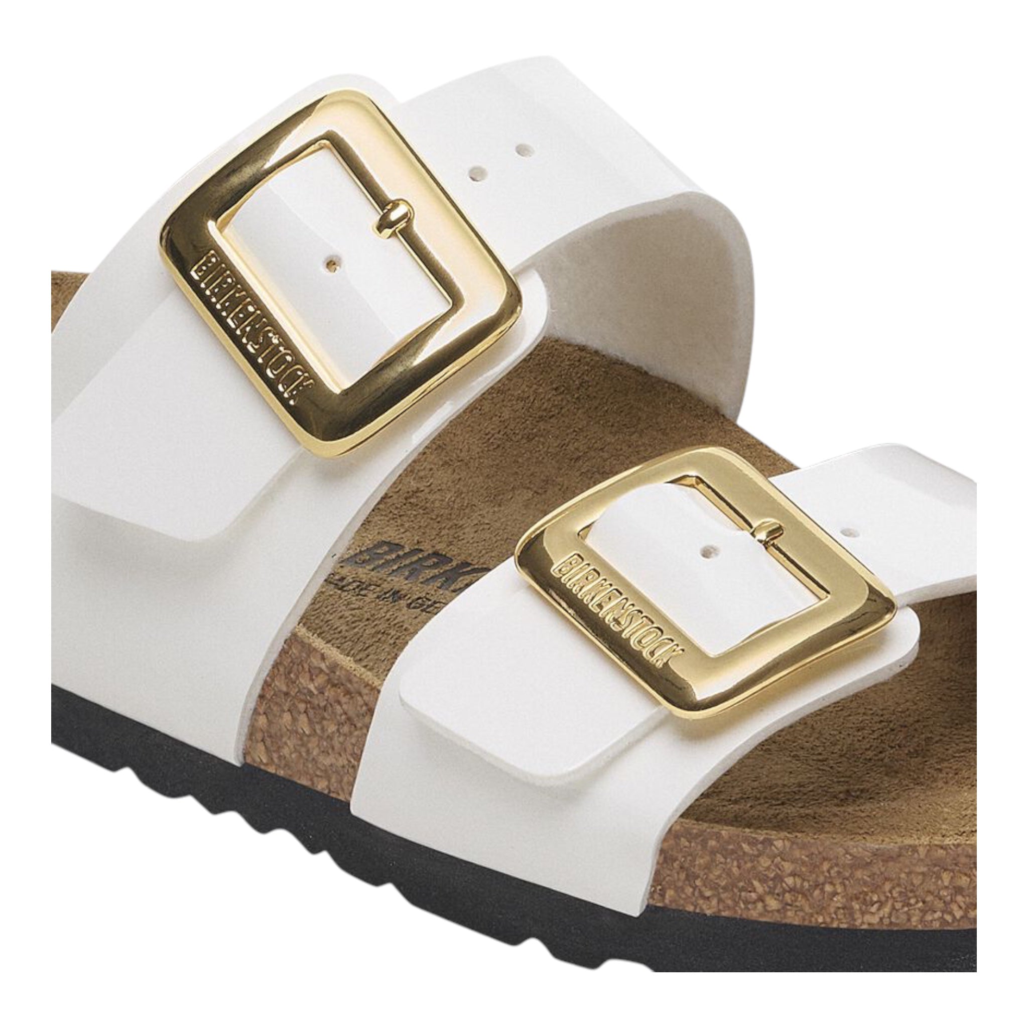 Sydney Donna Cushion Buckle Birko Flor Patent White 1029438 Birkenstock