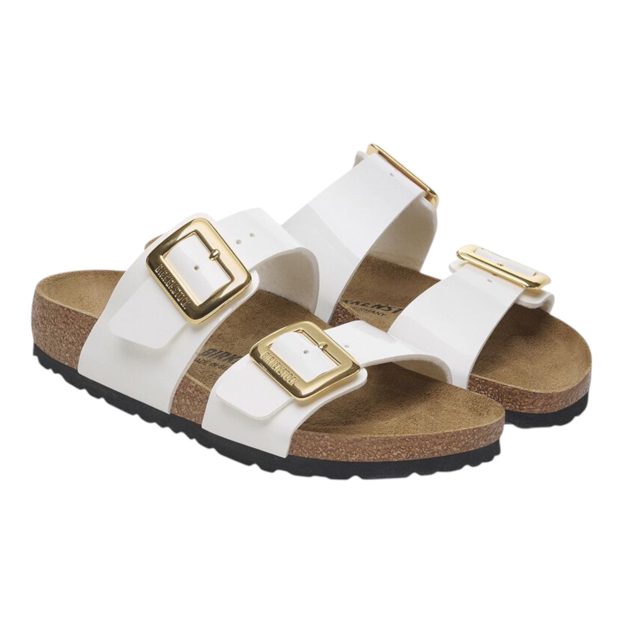 Sydney Donna Cushion Buckle Birko Flor Patent White 1029438 Birkenstock
