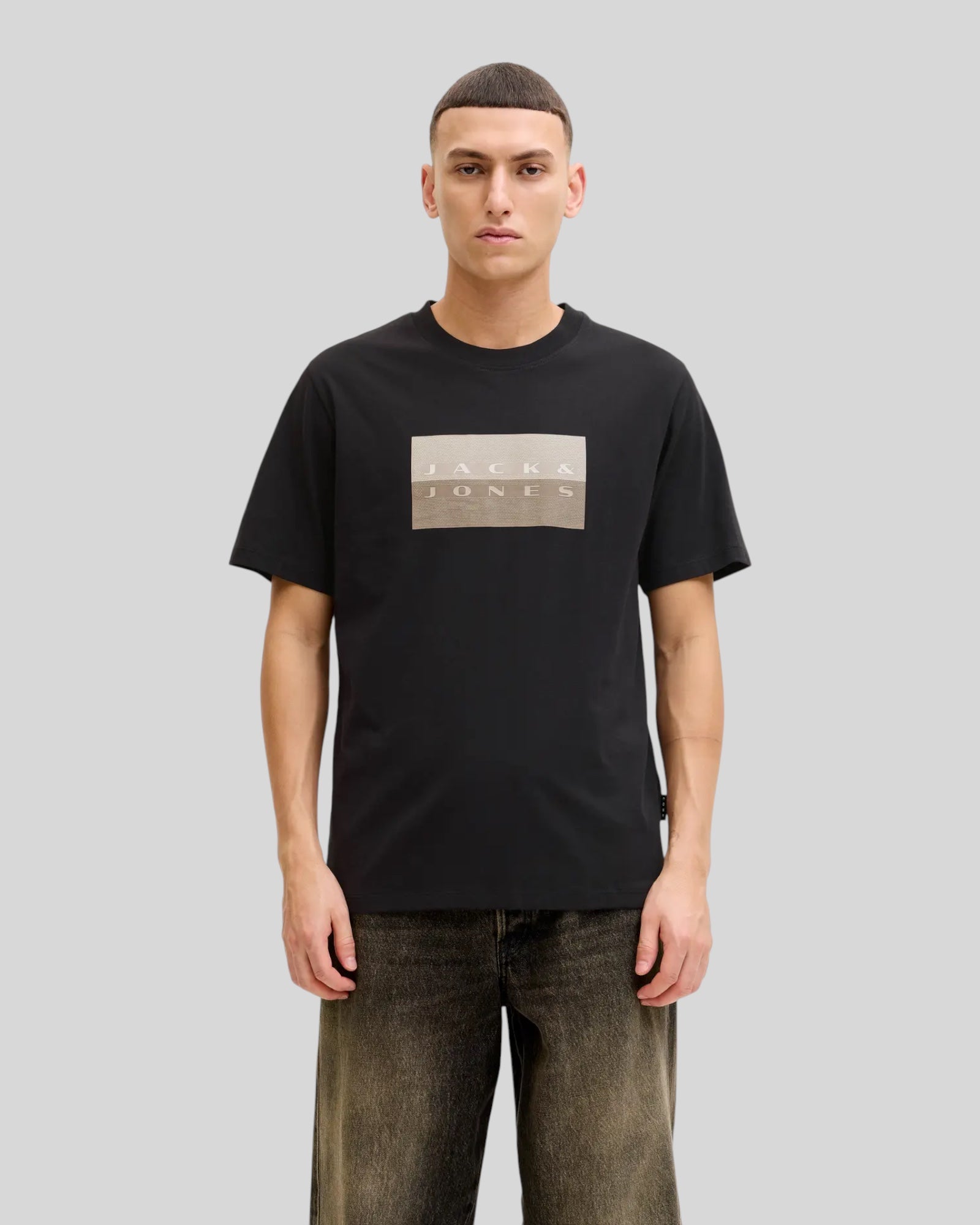 T-Shirt Jcofusion Dots Print Tee Nero 12289863 Jack & Jones