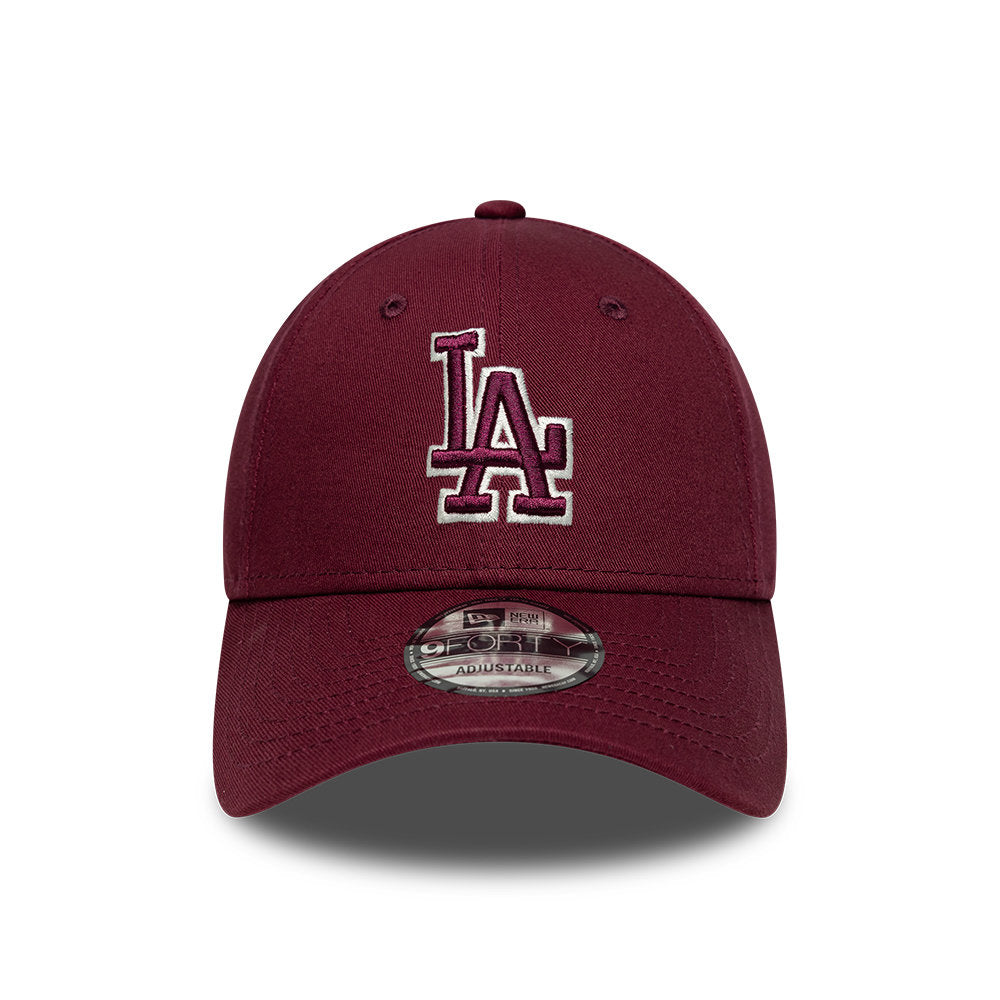 New Era 9FORTY LA Dodgers Bordeaux frontale