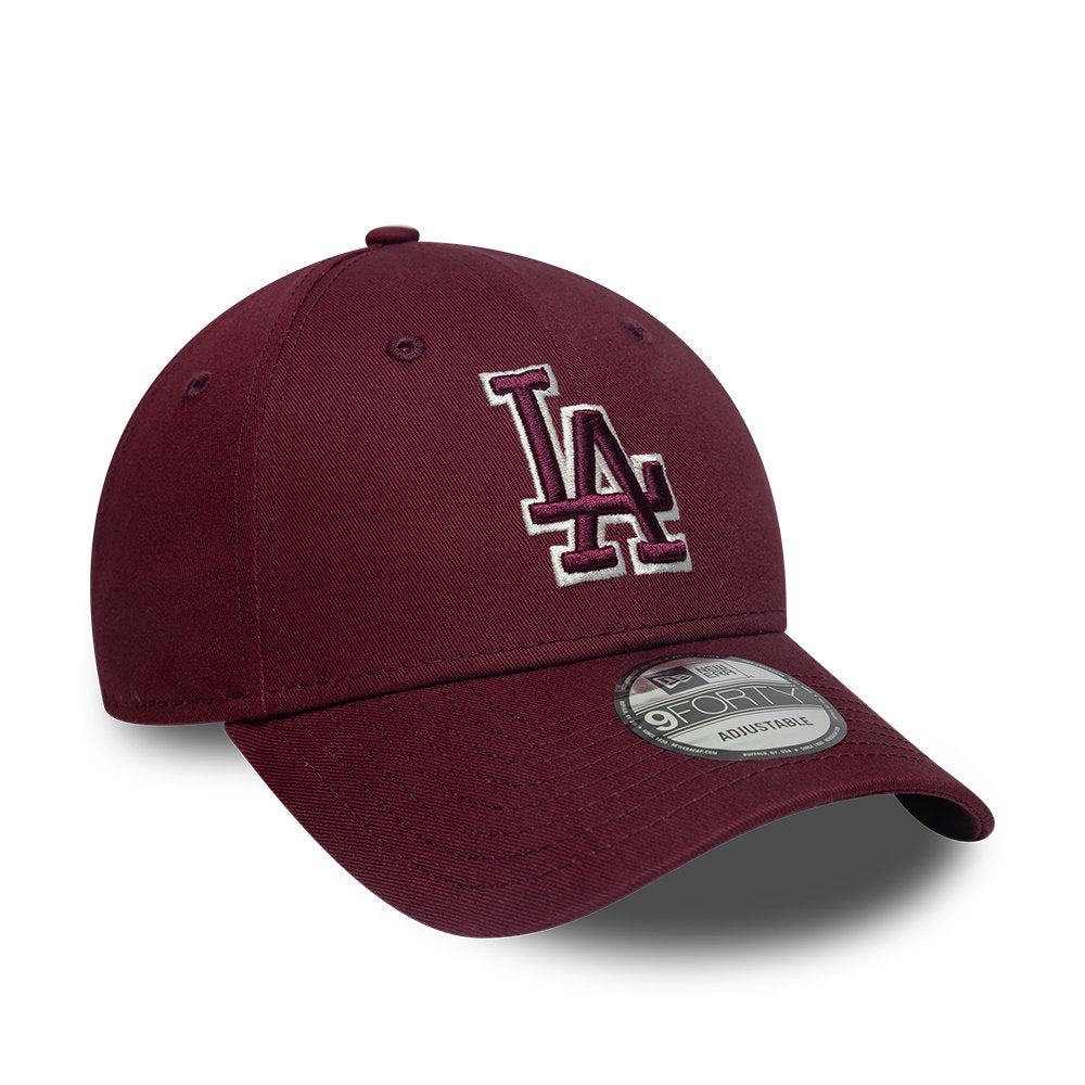 New Era 9FORTY LA Dodgers Bordeaux laterale
