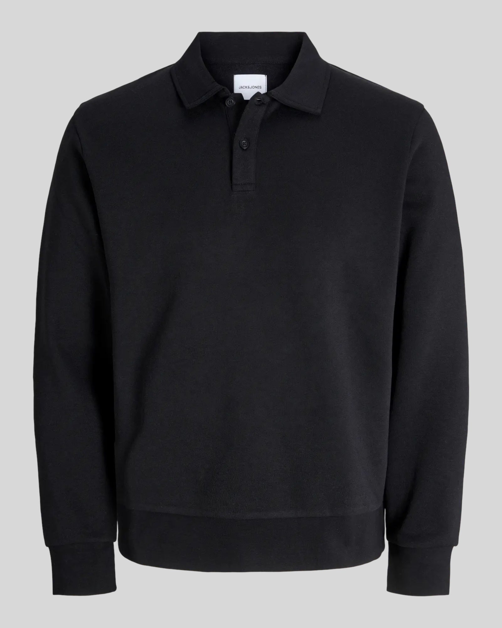 Felpa Con Colletto Jjebradley Sweat Polo Nero 12278586 Jack & Jones