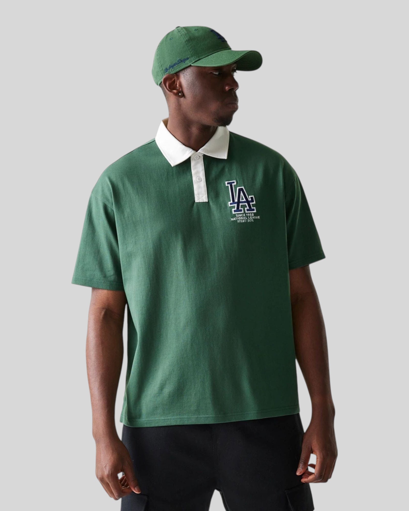 Polo MLB New York Yankees Oversized Verde e Bianca 60771567 New Era