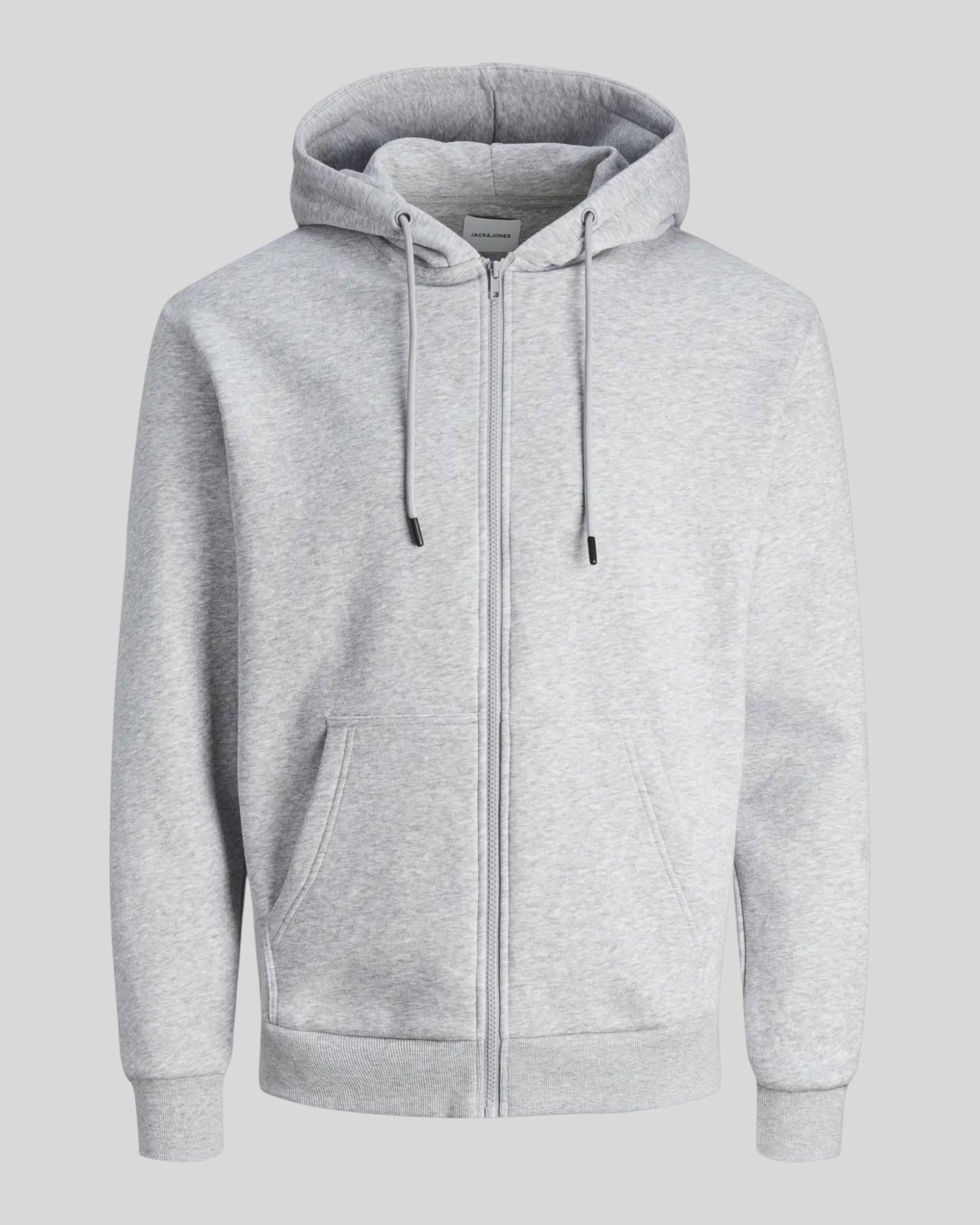 Felpa Con Cappuccio Jjbradley Sweat Zip Hoodie Light Grey 12249342 Jack & Jones