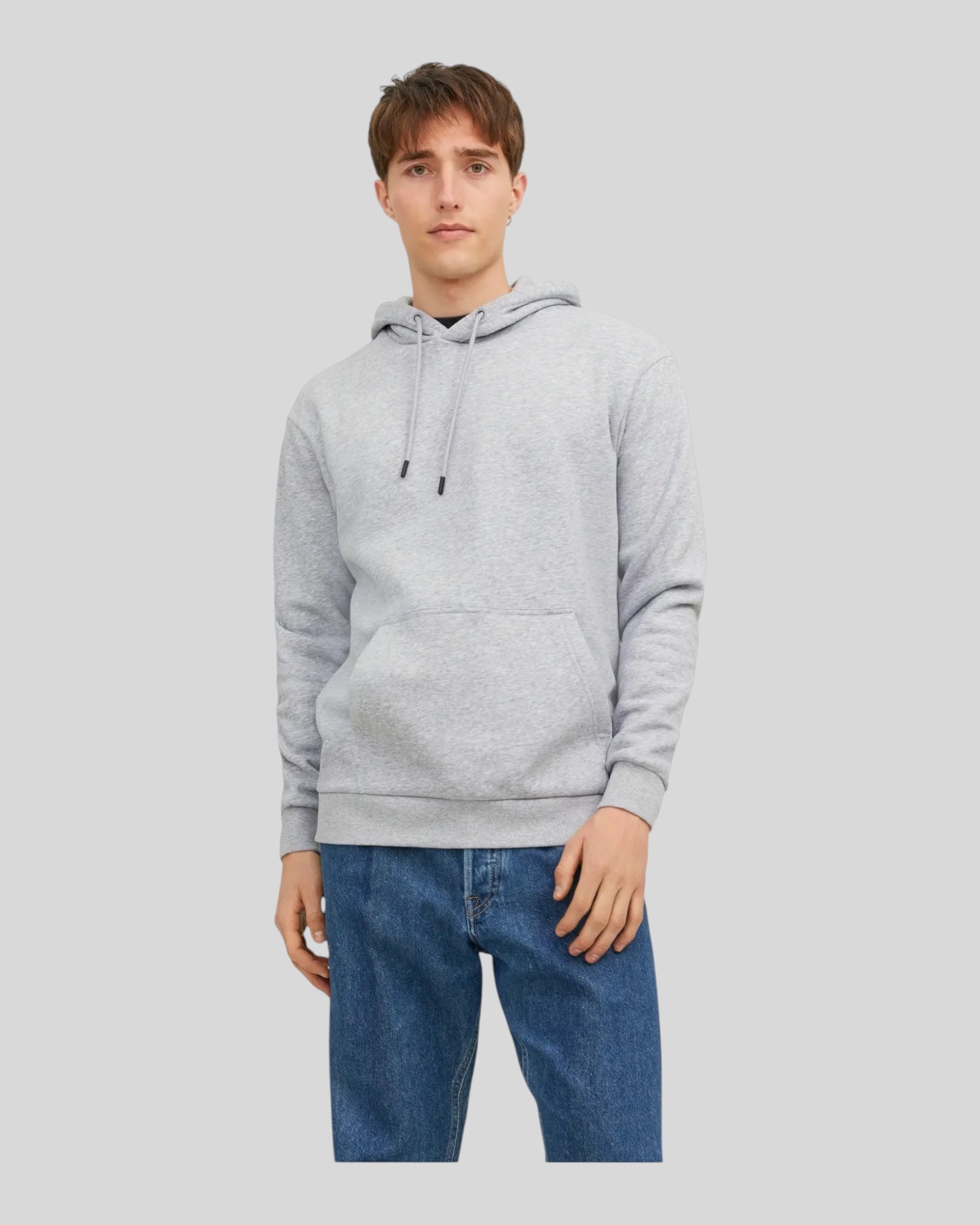 Felpa Con Cappuccio Basic Jjbradley Sweat Hoodie Light Grey 12249340 Jack & Jones