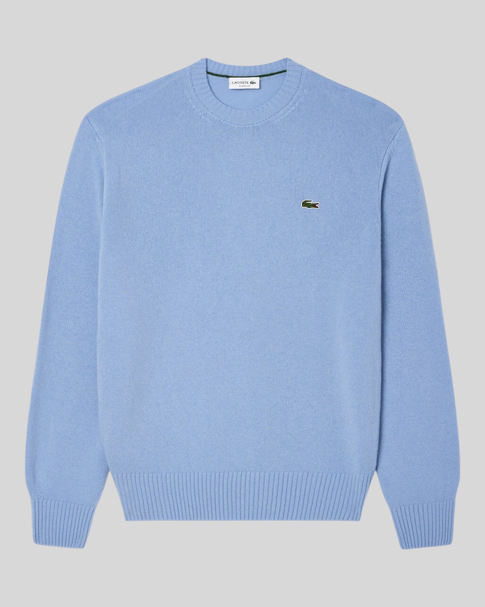 Maglione Girocollo In Lana Cardata Azzurro AH2916-00-HBP Lacoste