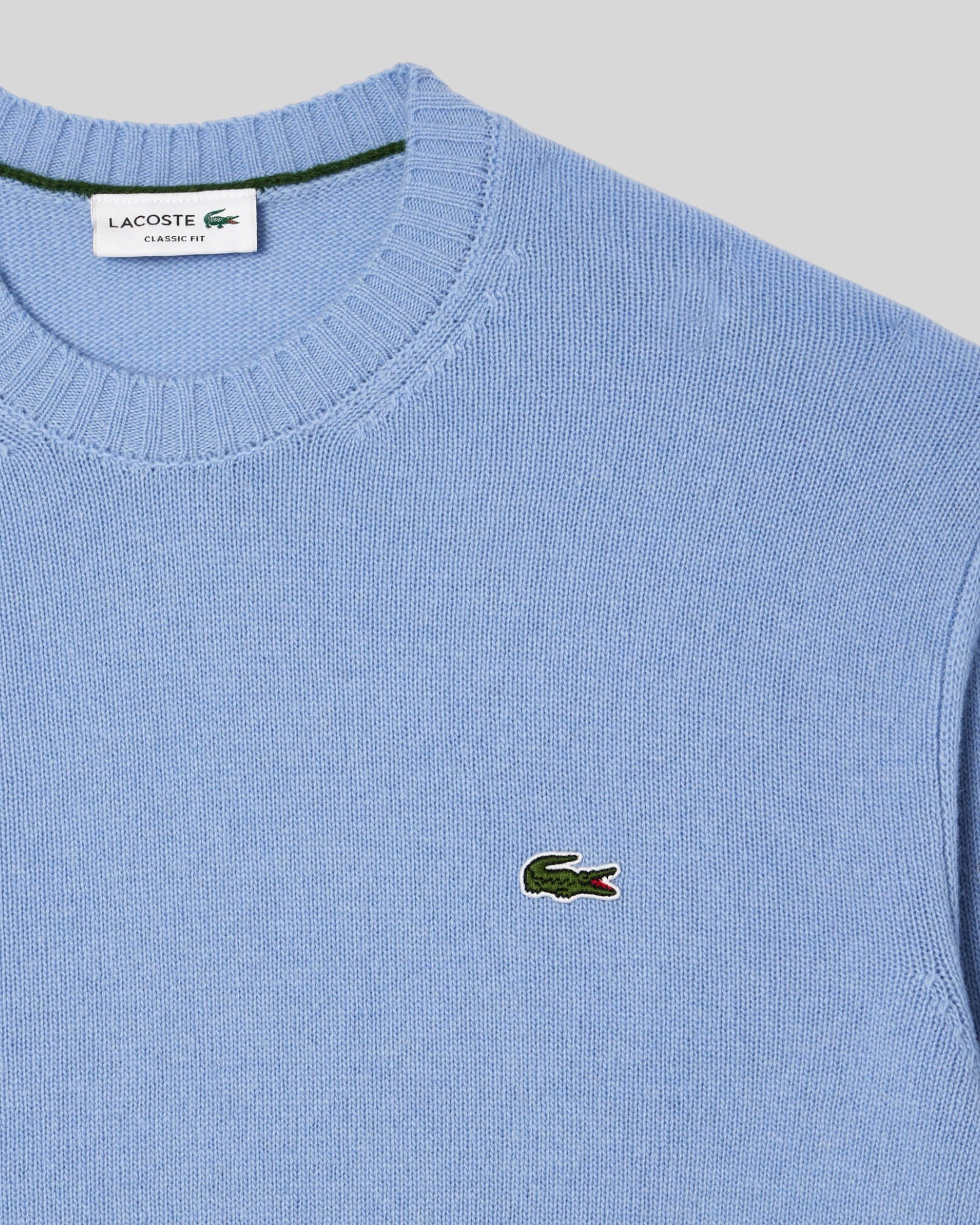Maglione Girocollo In Lana Cardata Azzurro AH2916-00-HBP Lacoste