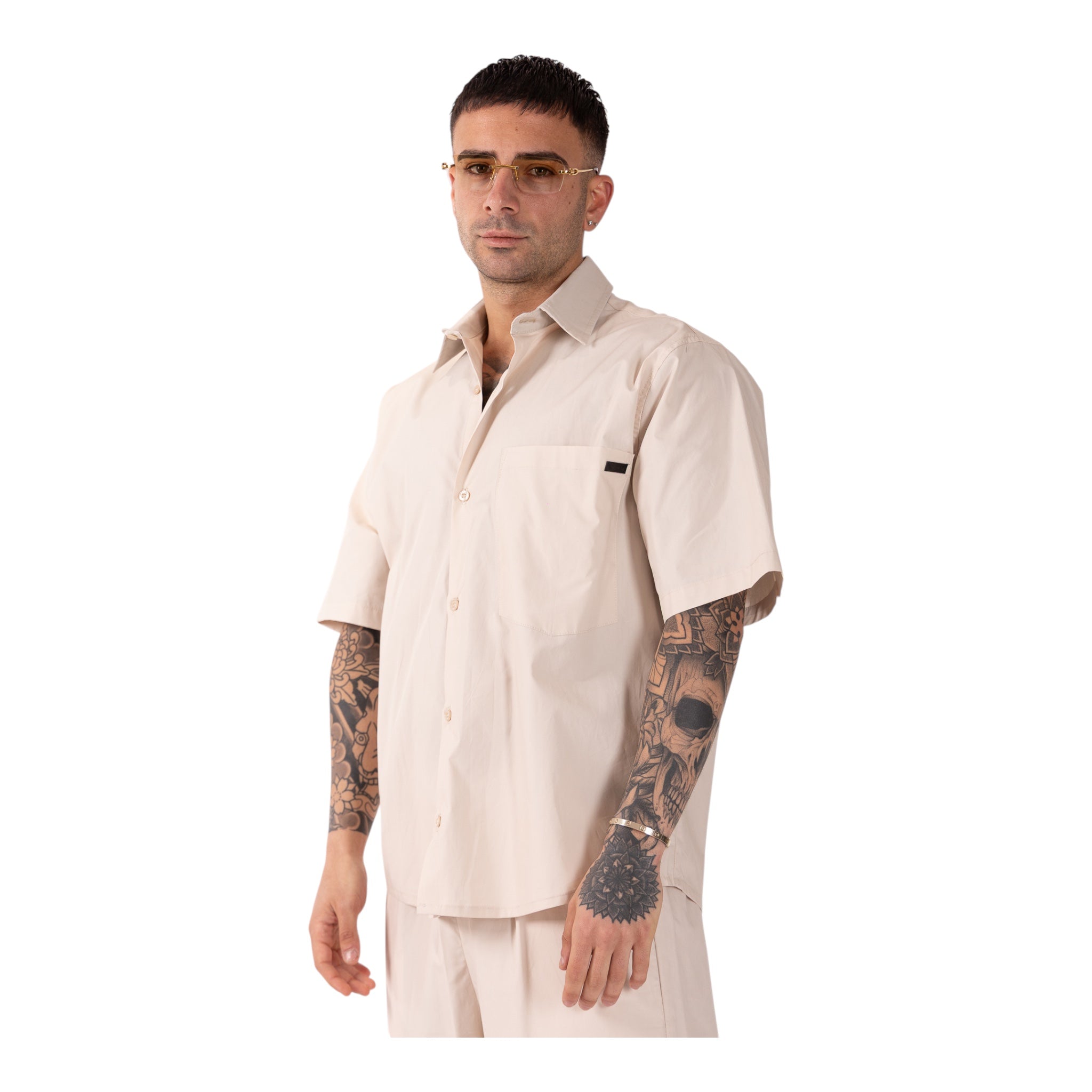 Coordinato Camicia e Short Beige Maverik Soldier
