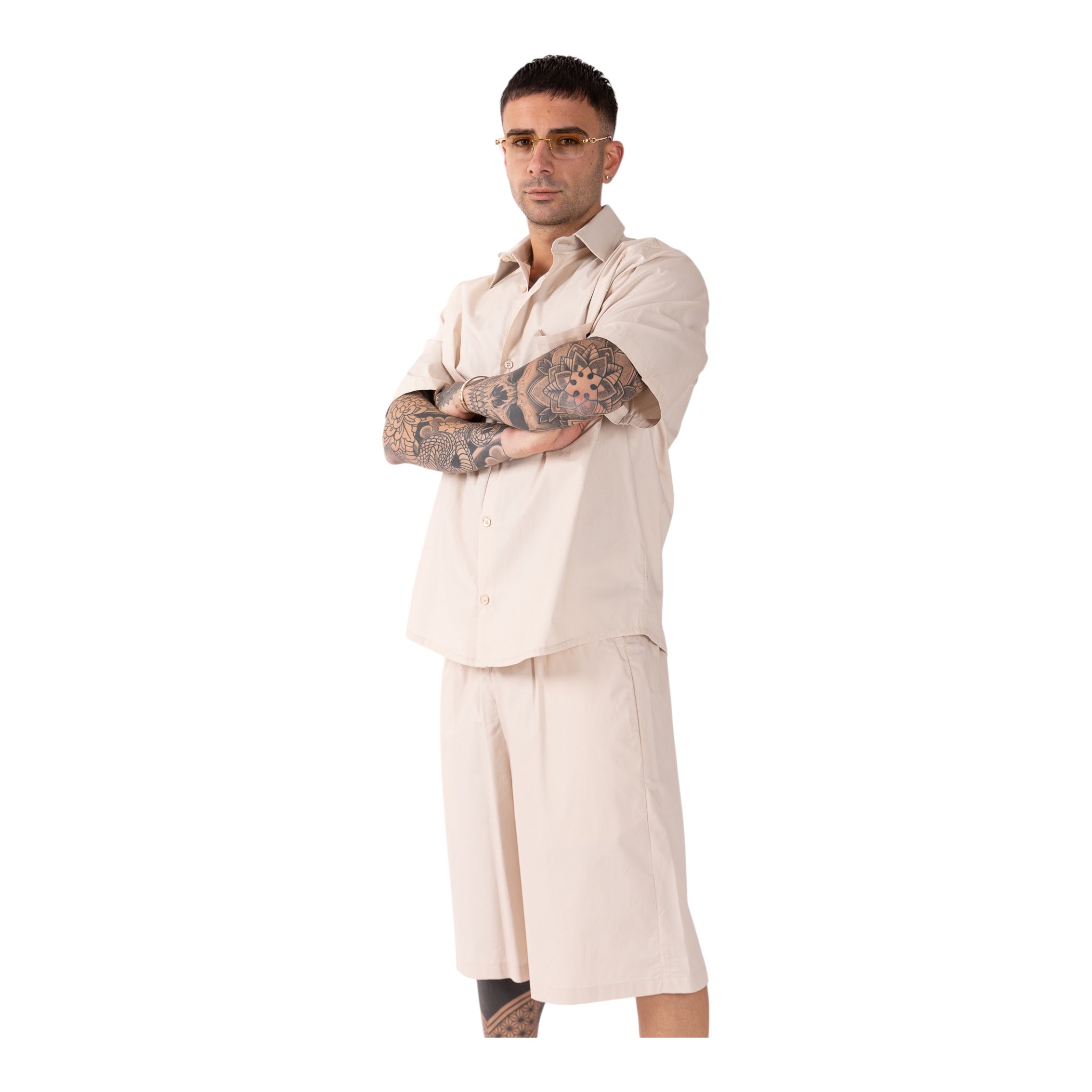 Coordinato Camicia e Short Beige Maverik Soldier