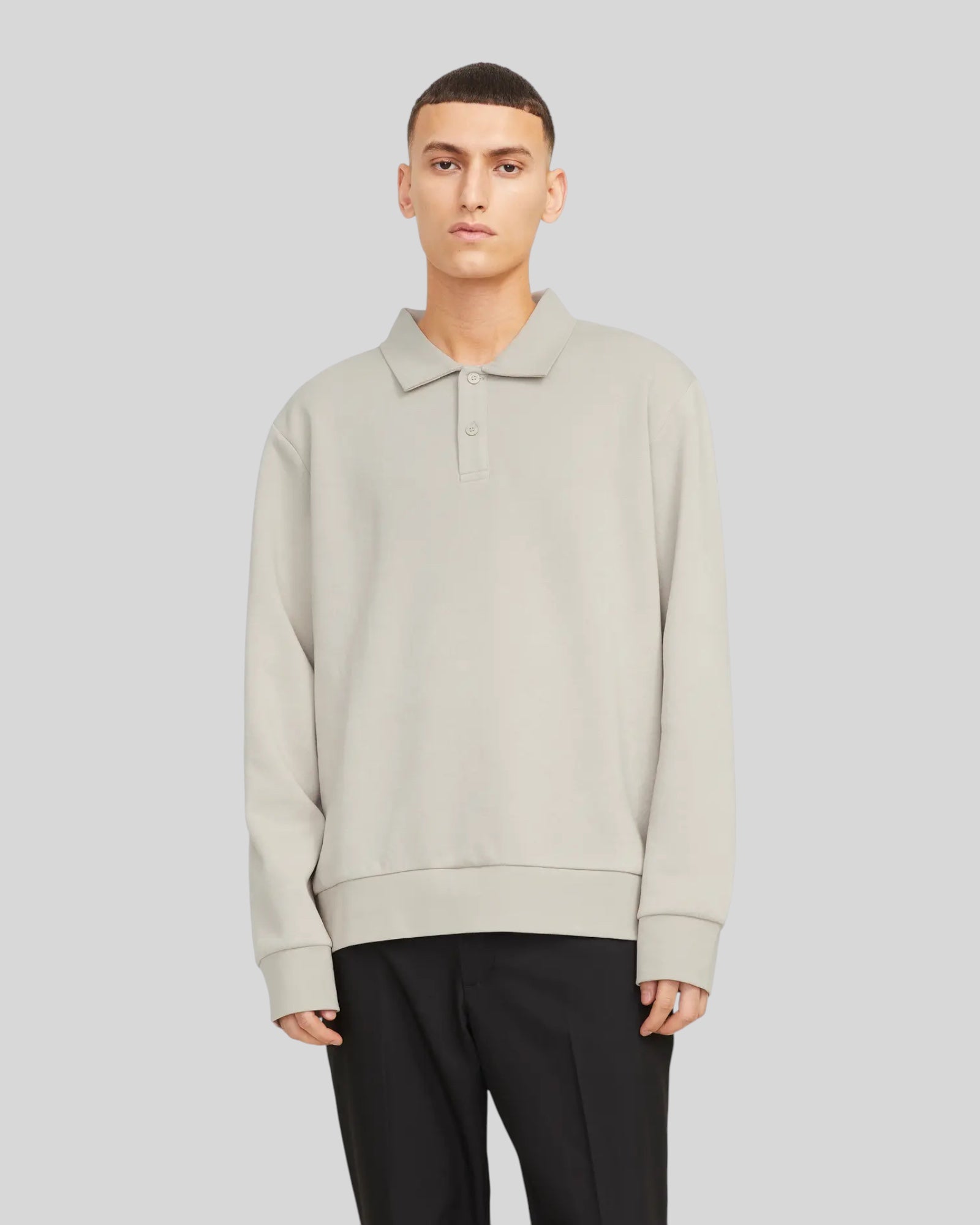 Felpa Con Colletto Jjebradley Sweat Polo Moonbeam 12278586 Jack & Jones