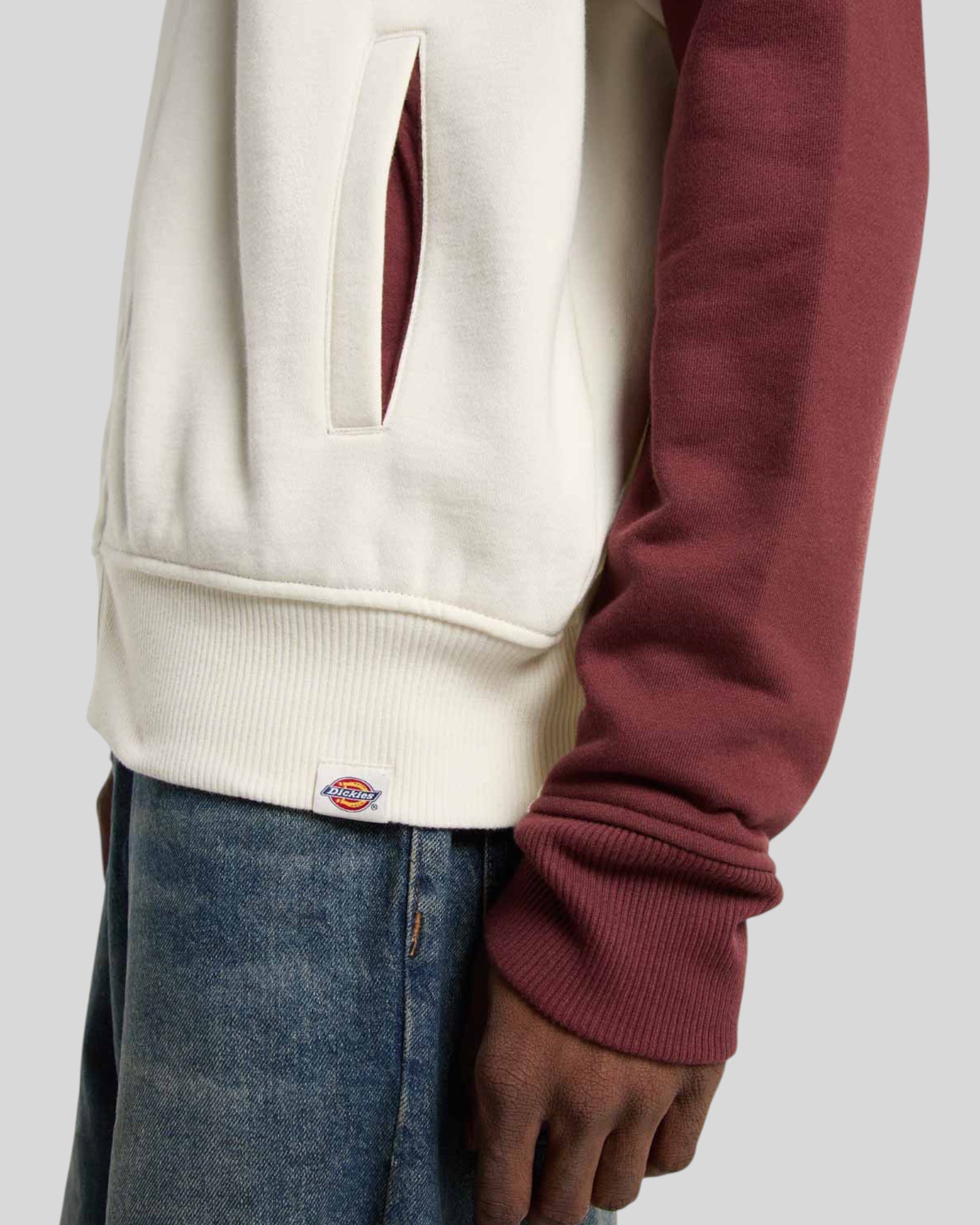 Felpa Con Zip Bolivar FT Sweatshirt Bianco-Bordeaux DK0A87NTL161 Dickies
