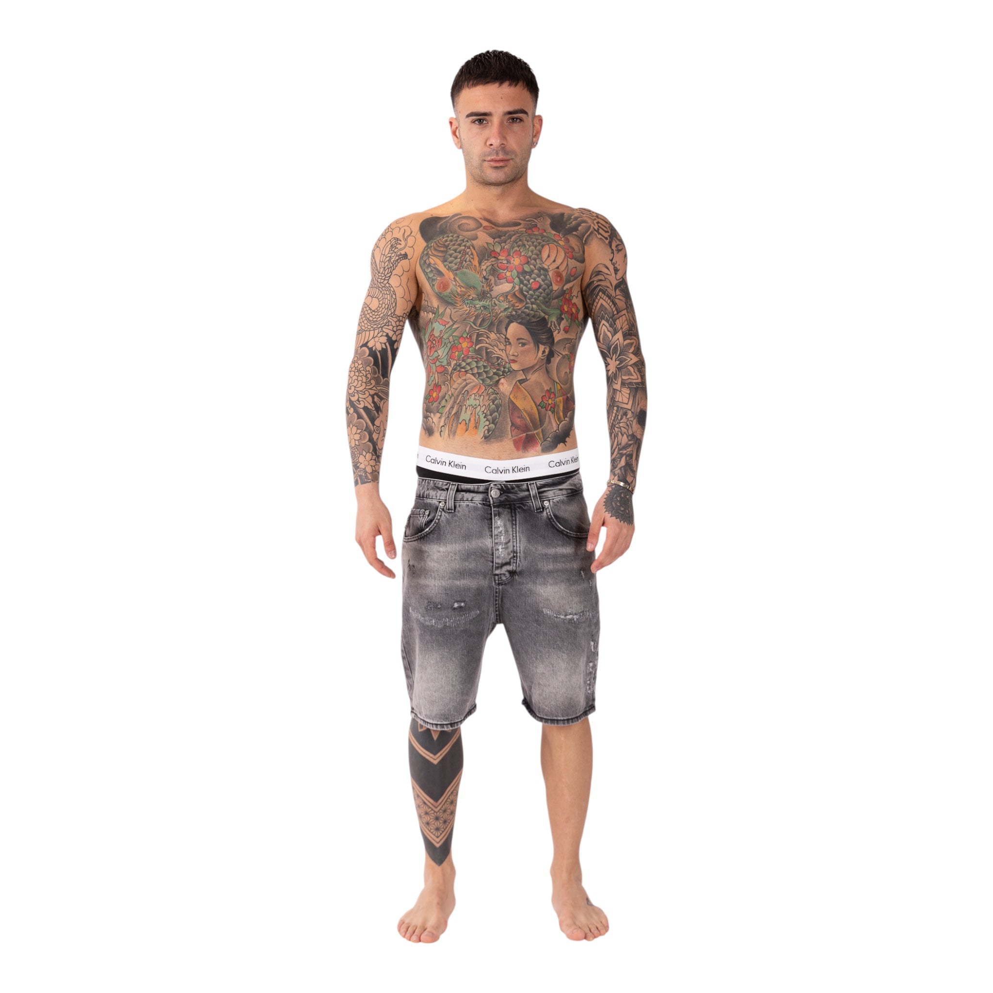 Short Denim Enzom 079N Grigio Soldier