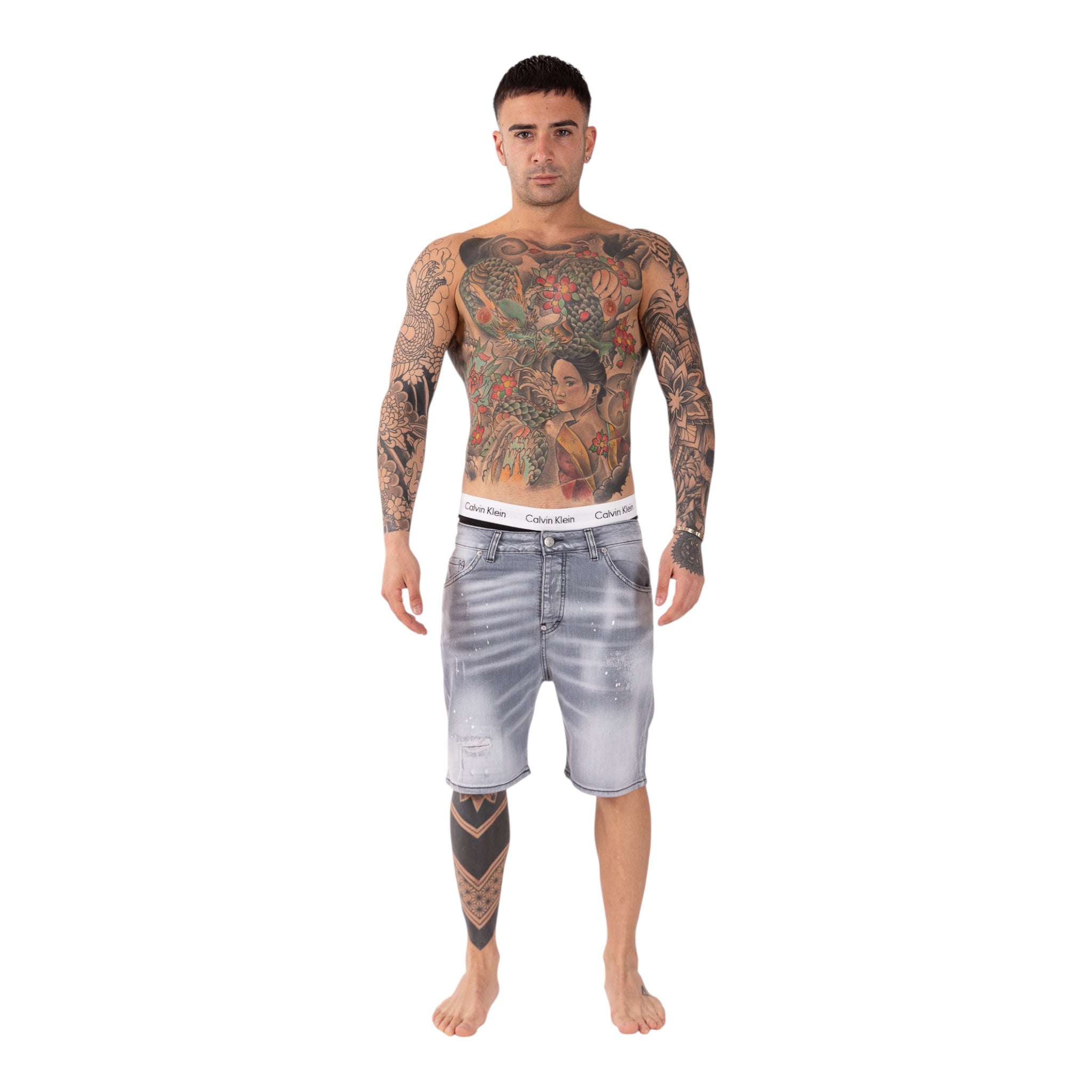 Short Denim Enzom 084N Grigio Soldier