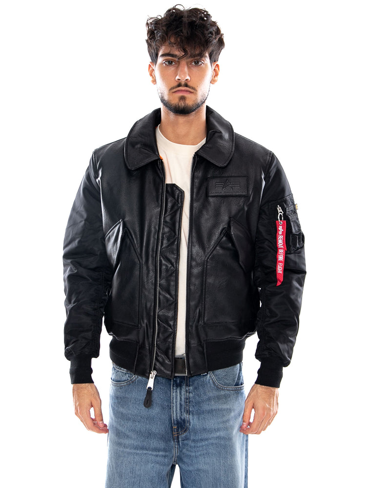 Giubbino Uomo Nero CWU Faux Leather MOD Winter Jacket 268140/03