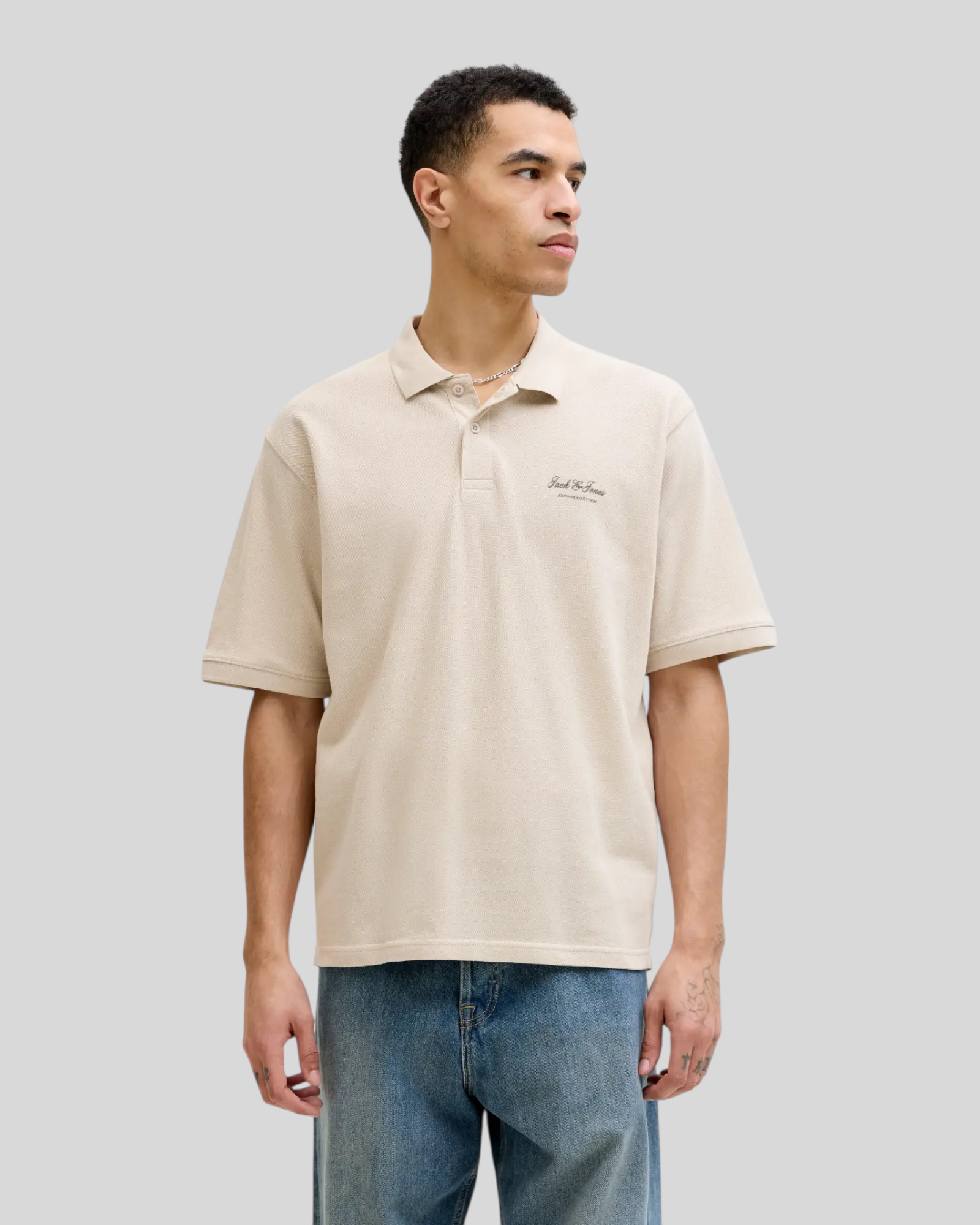 Polo Essentials Jjarchive Graphic Moonbeam 12288877 Jack & Jones