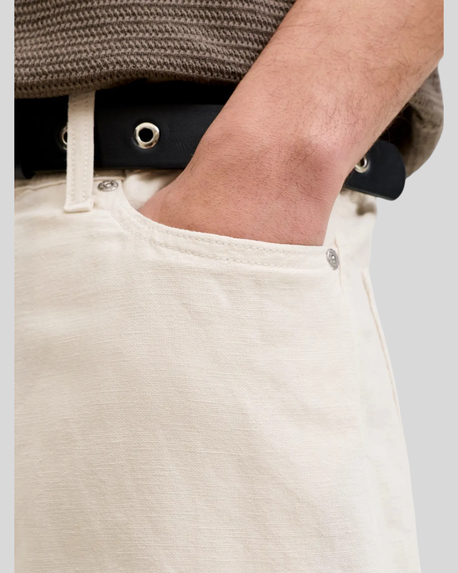 Pantalone 5 Tasche In Misto Lino Jpstchris Original Blend Pant Loose FitJet Stream 12293296 Jack & Jones