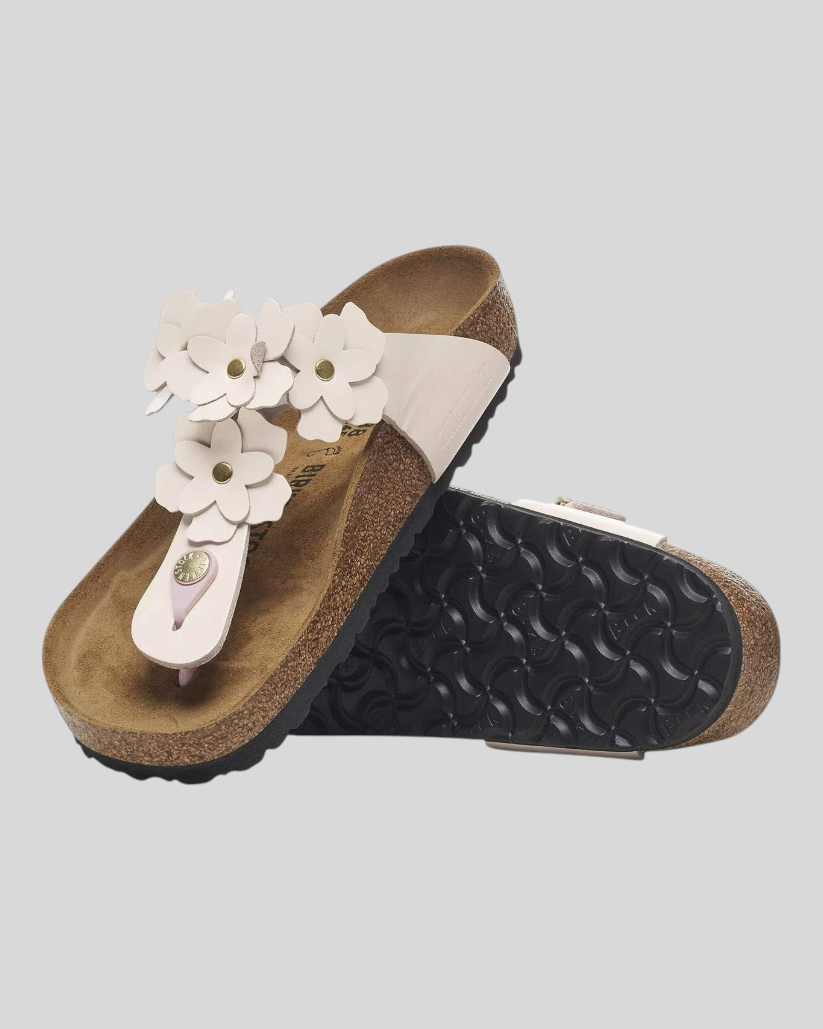 Sandali Donna Gizeh Flower in Pelle Naturale Light Rose 1029287 Birkenstock
