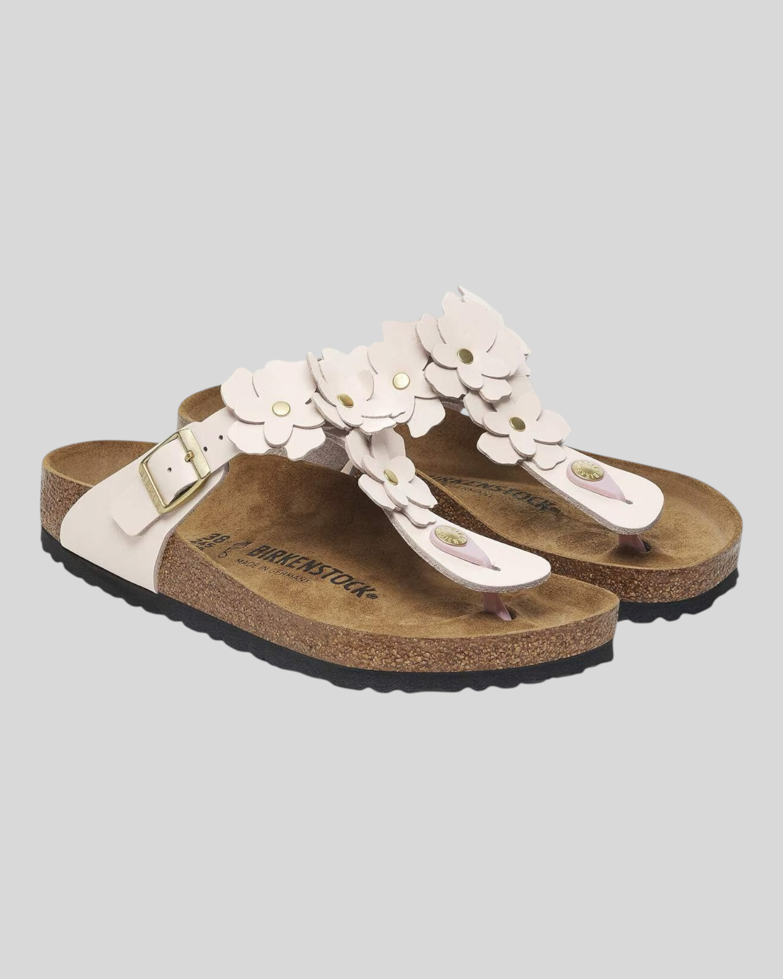 Sandali Donna Gizeh Flower in Pelle Naturale Light Rose 1029287 Birkenstock