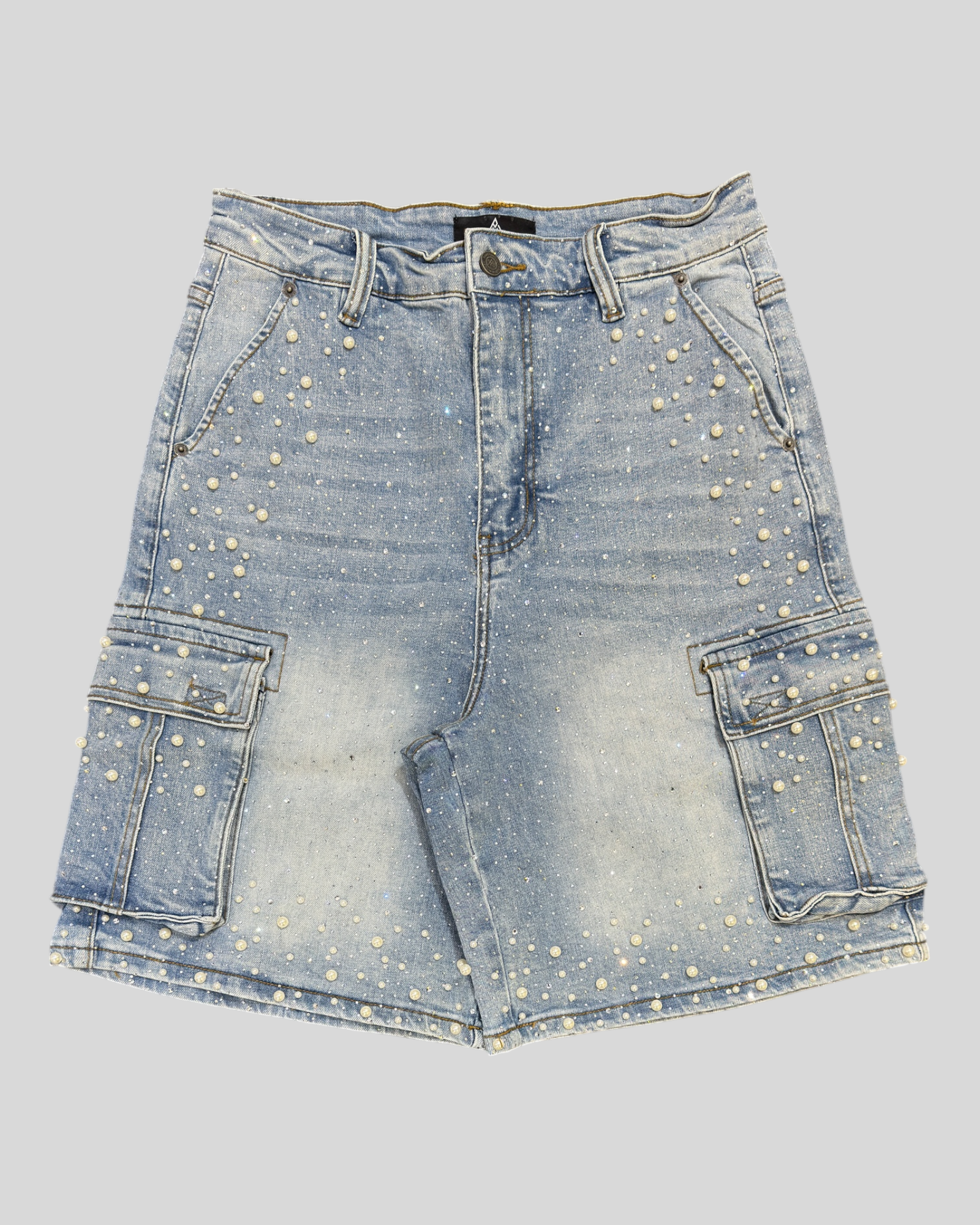 Short Crystallized Pearl Cargo Blue PM1095 Paper Money