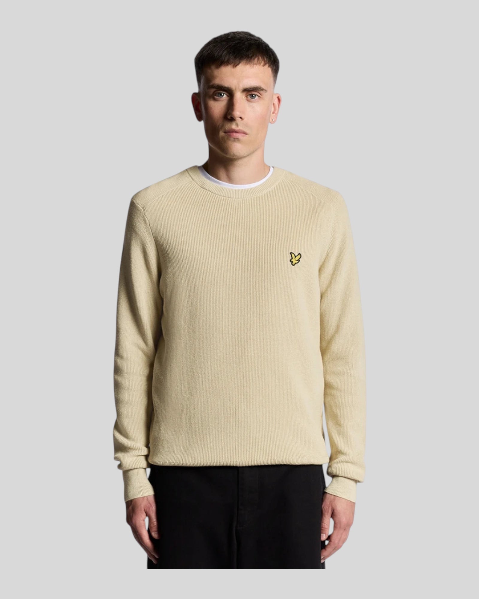 Maglione Girocollo Engineered Rib Crew Neck Grey Taupe KN2303V X865 Lyle & Scott