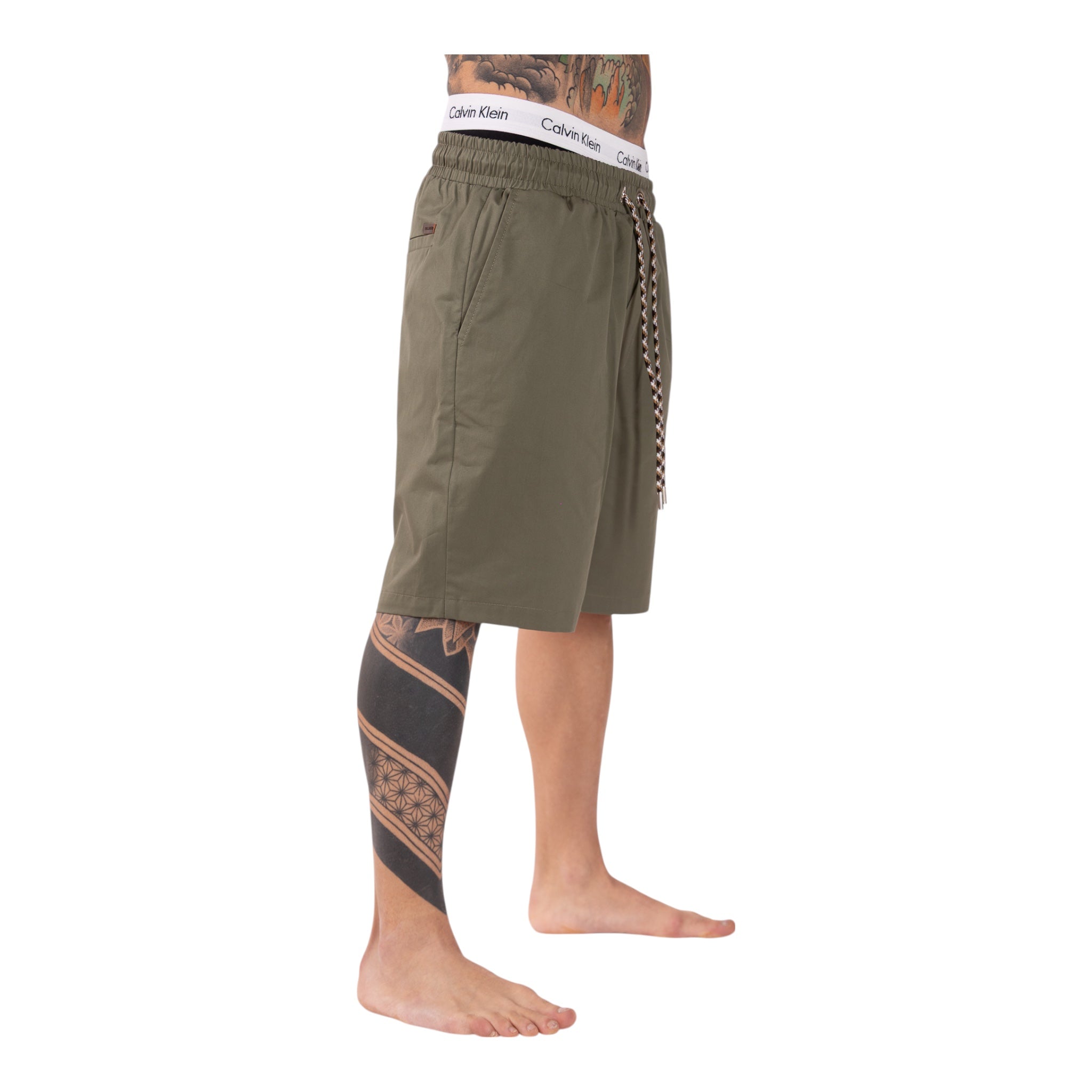 Short Con Elastico In Cotone Manu Verde Soldier