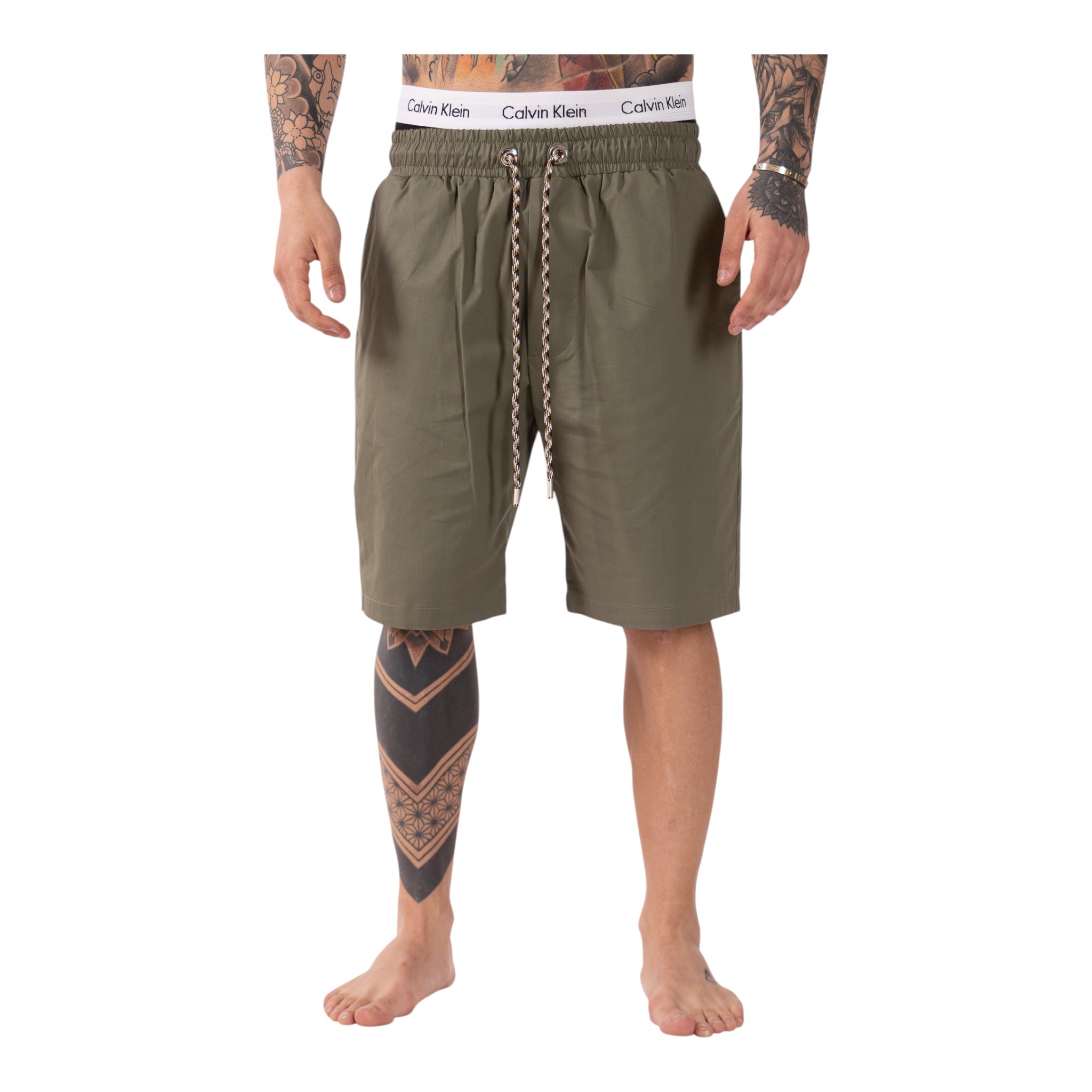 Short Con Elastico In Cotone Manu Verde Soldier