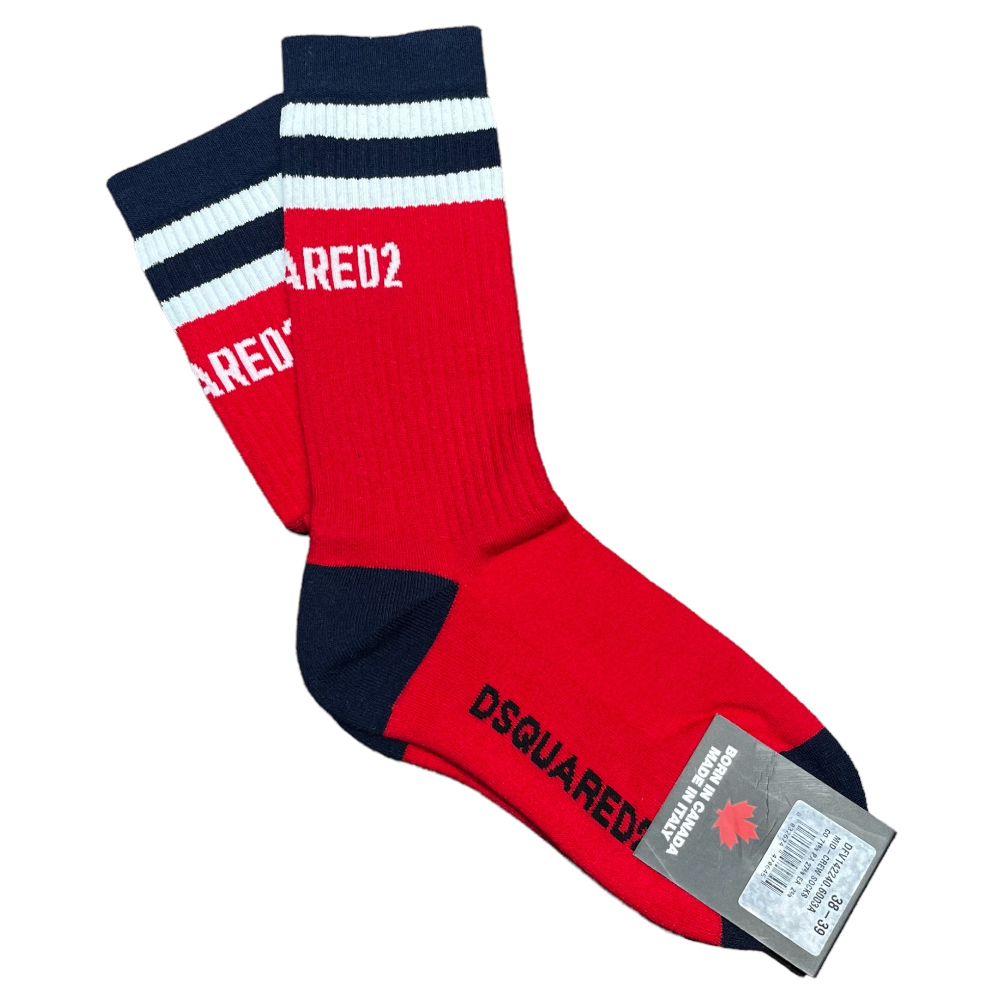 Calzini Crew Socks DFV142240 6003A Rosso Dsquared2