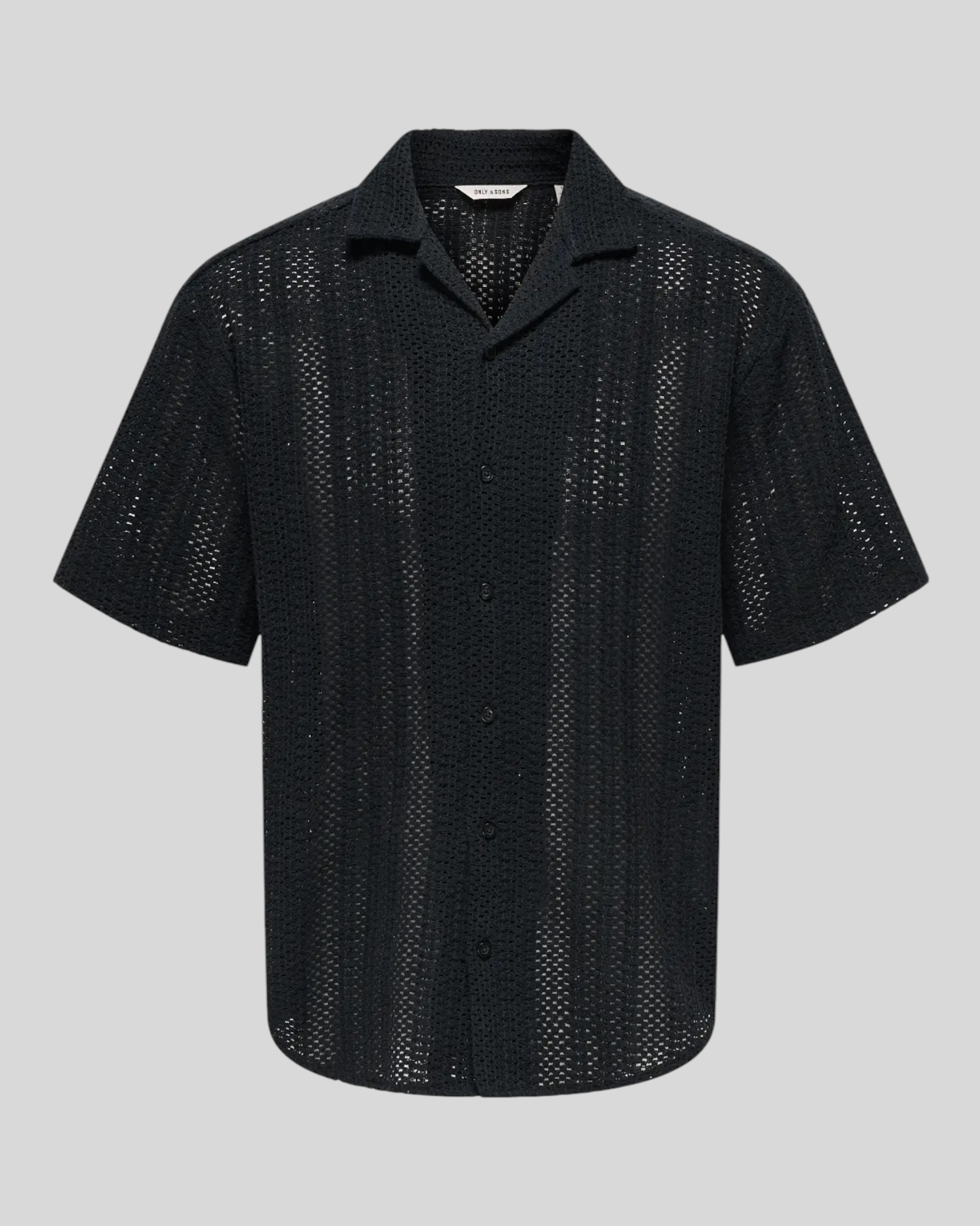 Camicia Maniche Corte Onsdani Crochet Nero 22030511 Only & Sons