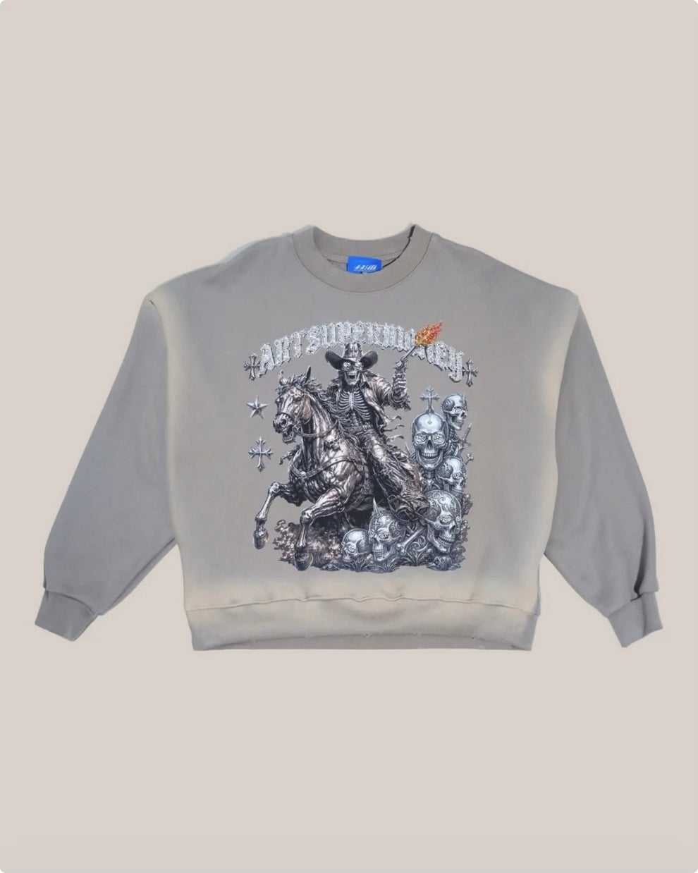 Felpa Girocollo Uomo Art Super Money Cross Western Simply Hoodie Iron ART. CROSS WESTERN SIMPLY HOODIE COL: IRON