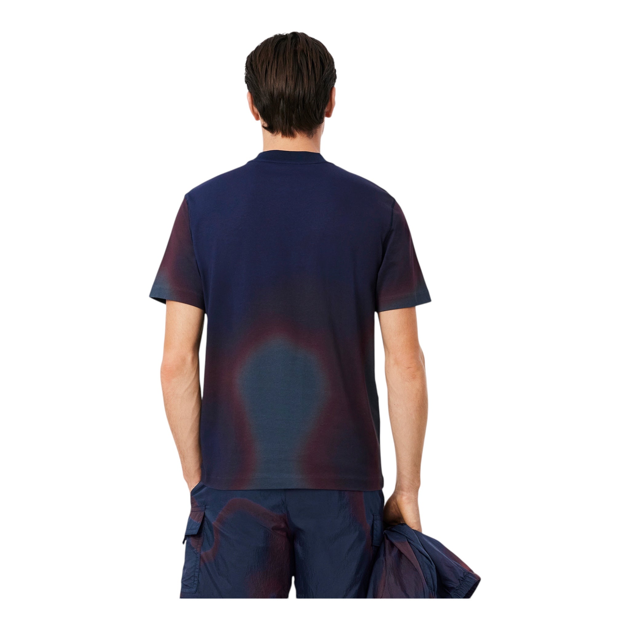 T-Shirt In Jersey Con Stampa Ombré Bleu Marine/ Bordeaux TH0293 00 EIX Lacoste