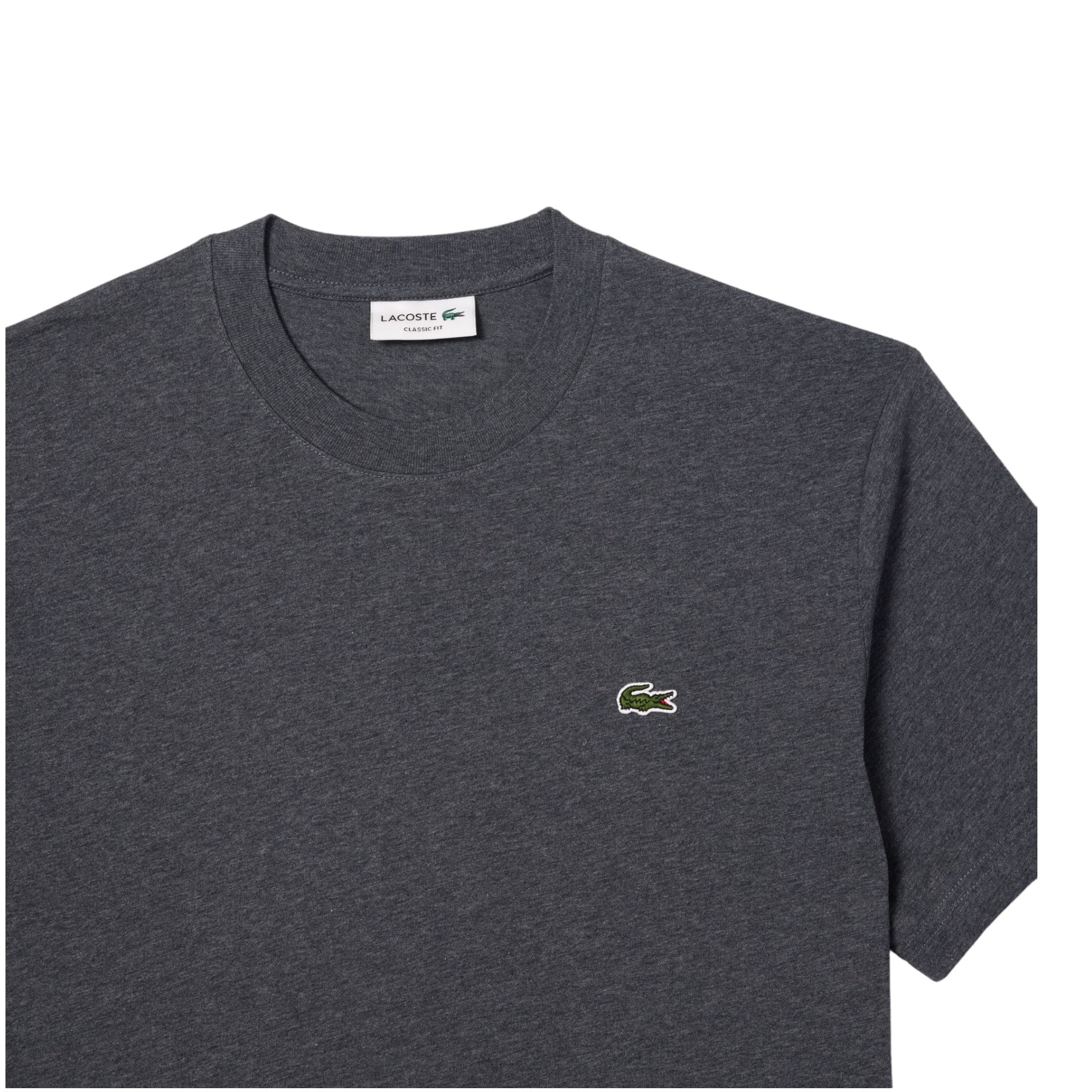 T-Shirt Classic Fit In Jersey Grigio Chine TH731800050 Lacoste