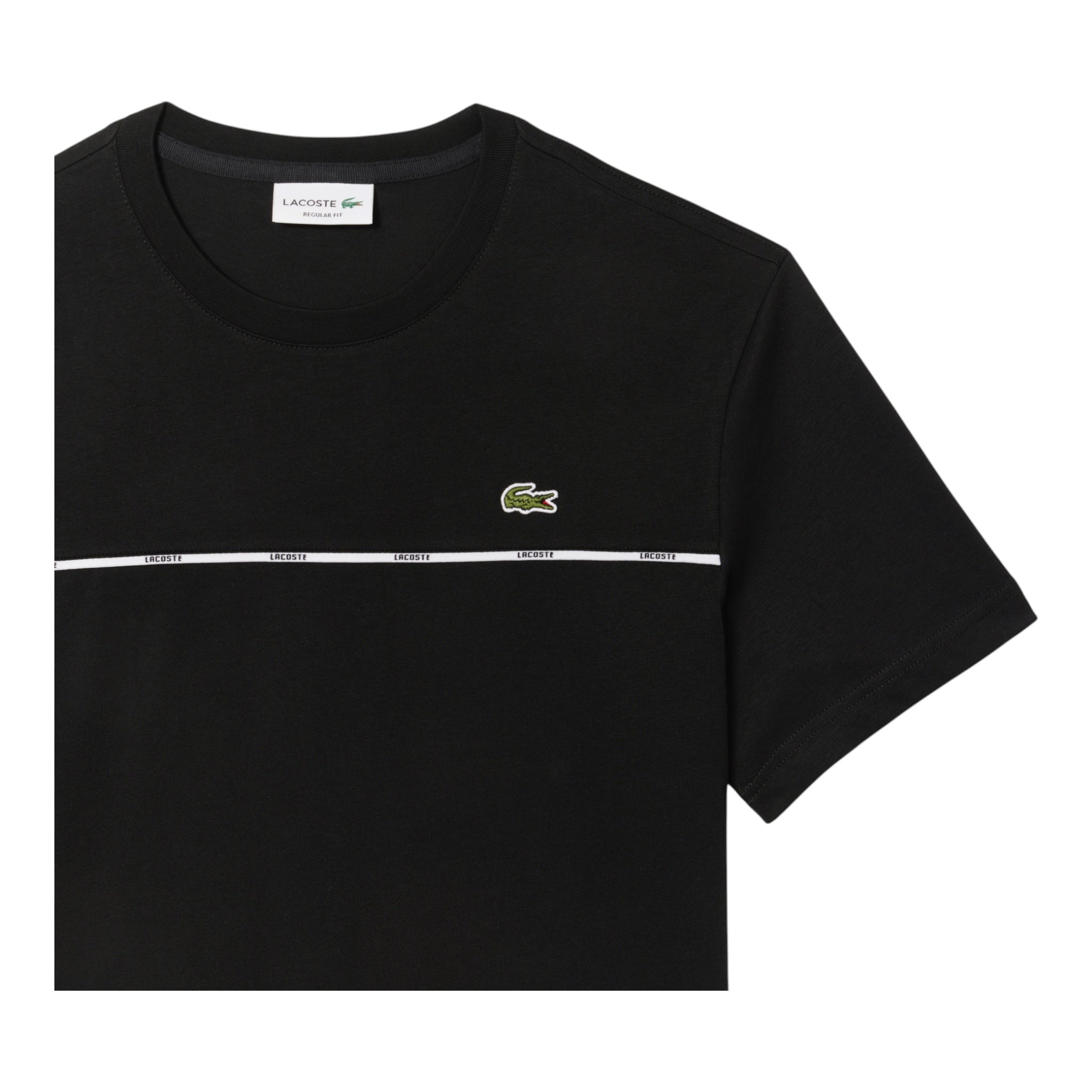 T-Shirt In Jersey Con Bordo Nero TH9842 00 031 Lacoste