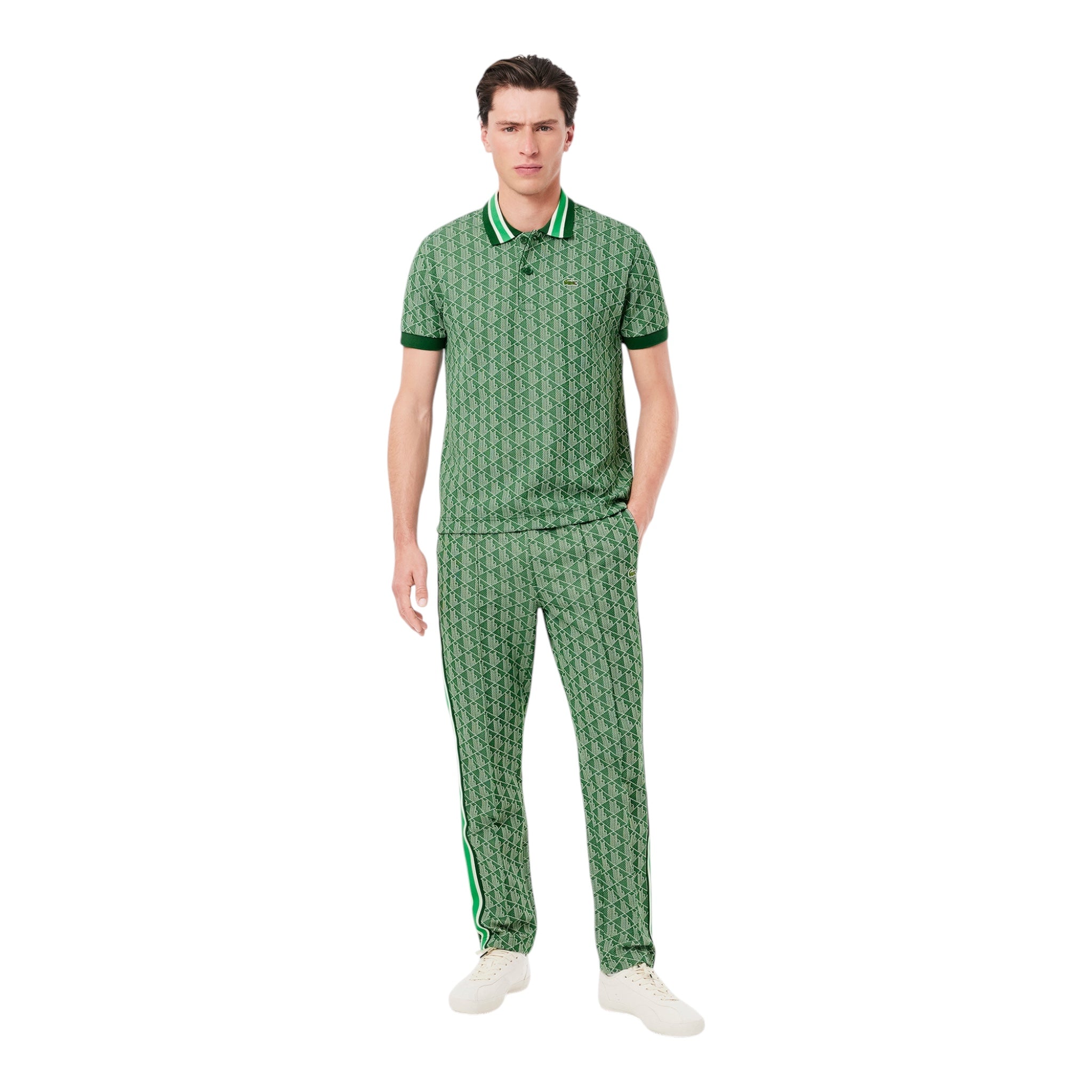 Pantaloni Monogramma Paris Verde XH1440 00 HEI Lacoste
