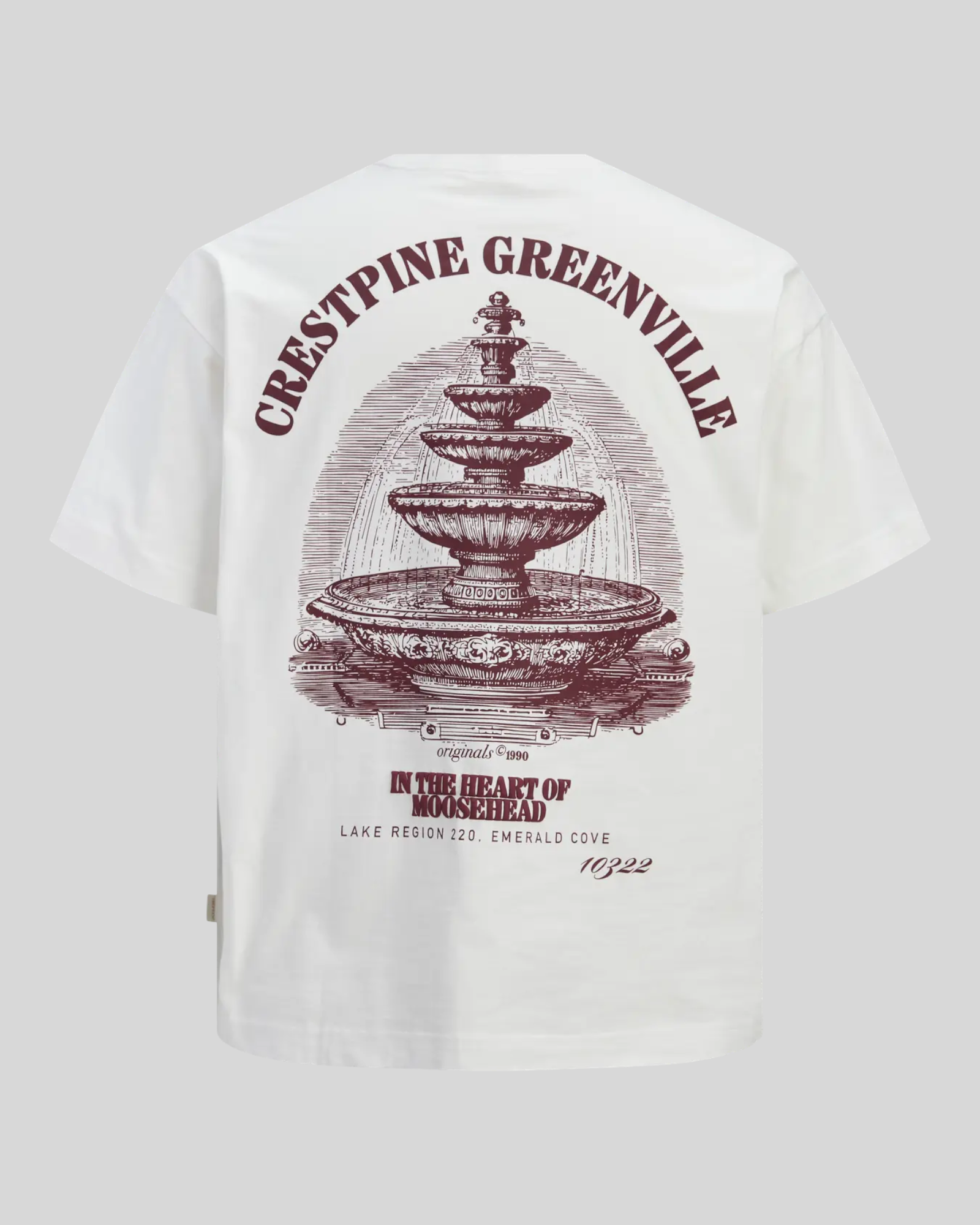 Brillantina Store white 100% cotton t-shirt with a vintage fountain graphic and text.