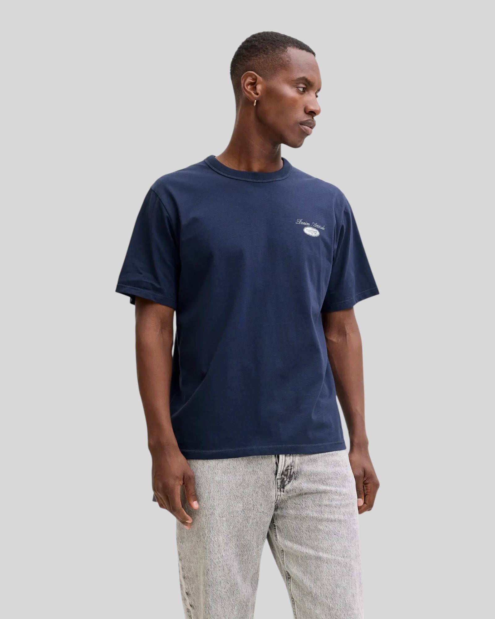 T-Shirt Jjedover Graphic Tee Crew Neck Navy Blazer 12288005 Jack & Jones