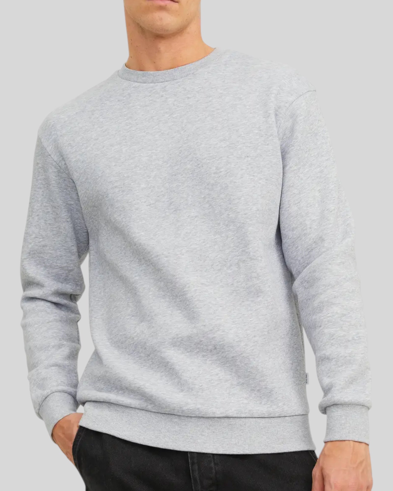 Felpa Girocollo Basic Jjbradley Seat Crew Light Grey Melange 12249341 Jack & Jones