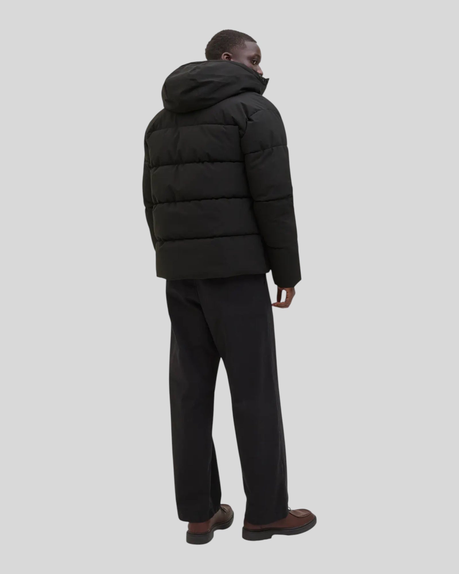 Giubbotto Con Cappuccio Global Puffer Jacket Nero 12283517 Jack & Jones