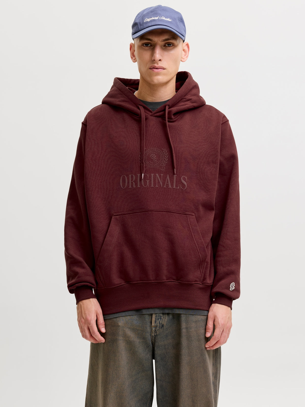 Felpa Uomo Jack & Jones JORFREDERIKSBERG MONOGRAM SWEAT HOOD SN Chocolate Truffle 12300022