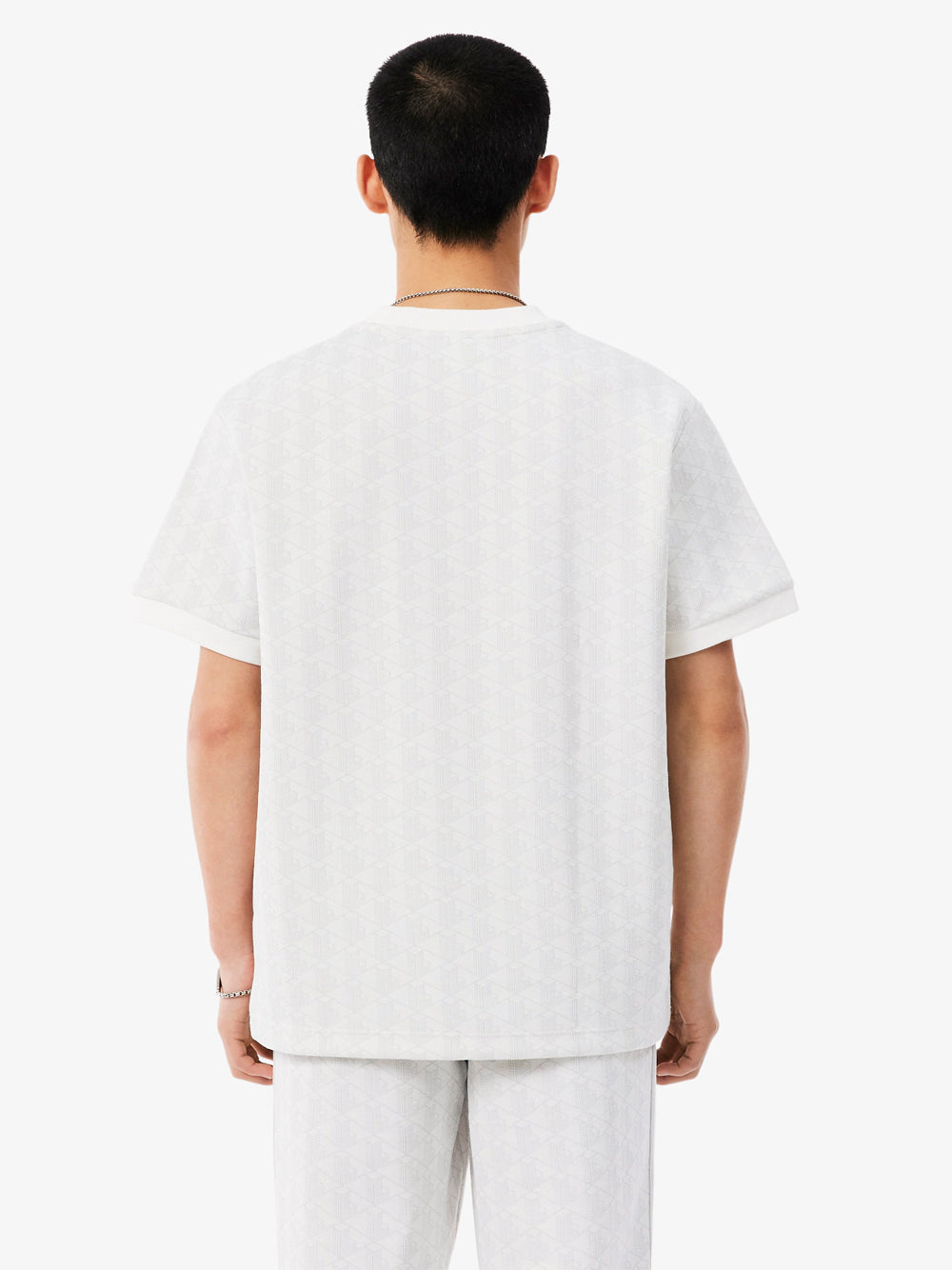 T-Shirt Lacoste TH1197-00-4IW Grigio Bianco retro