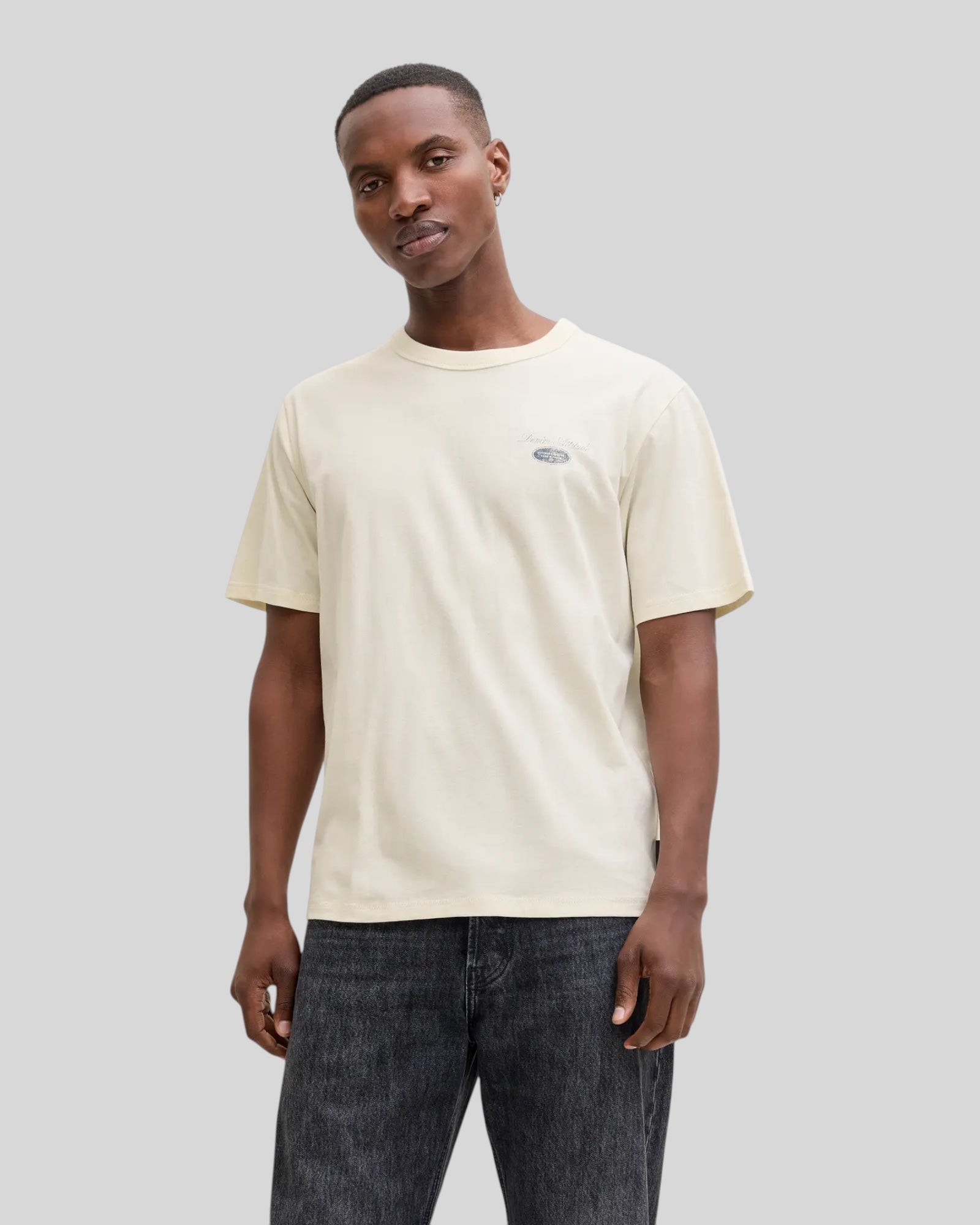 T-Shirt Jjedover Graphic Tee Crew Neck Antique White 12288005 Jack & Jones