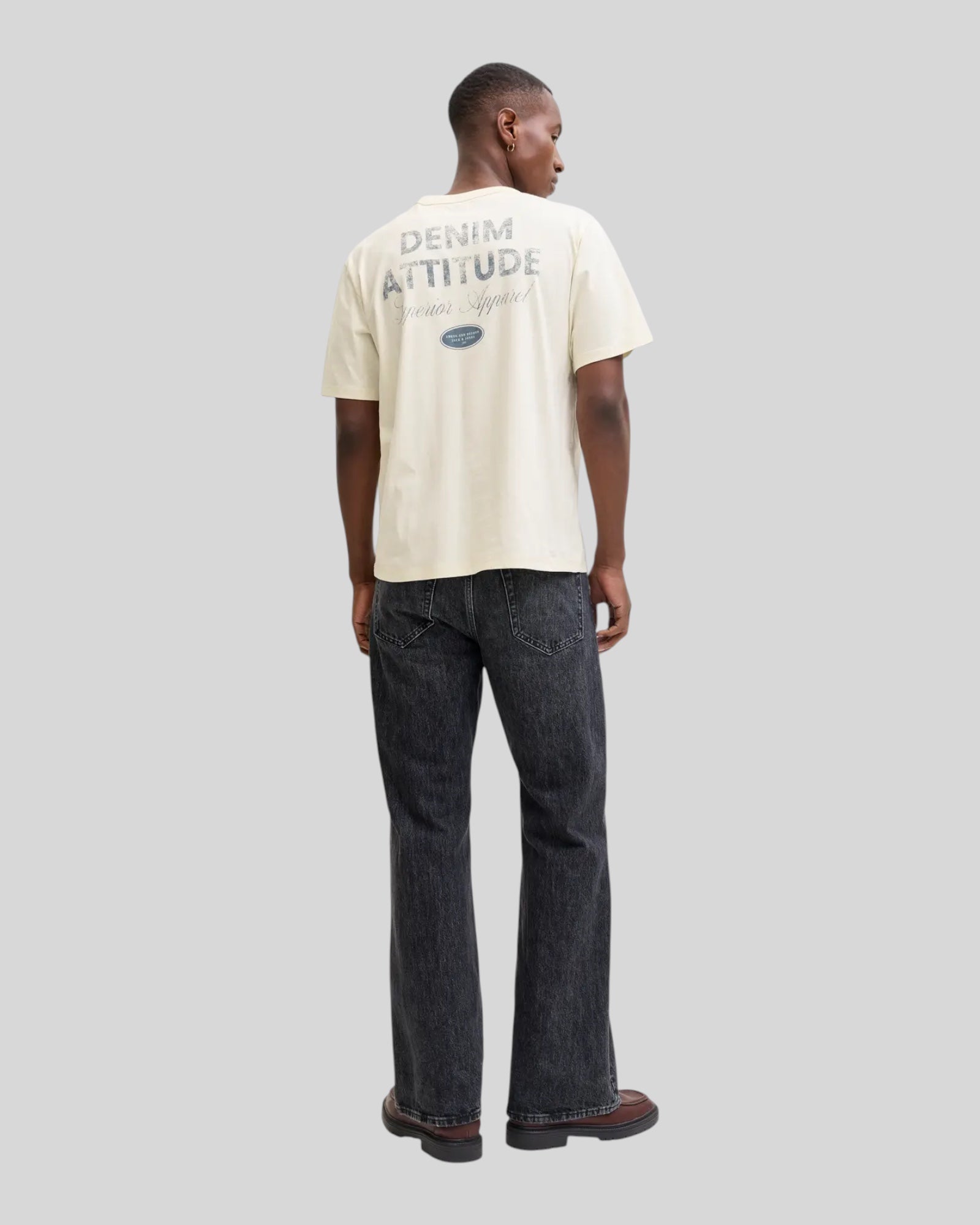 T-Shirt Jjedover Graphic Tee Crew Neck Antique White 12288005 Jack & Jones