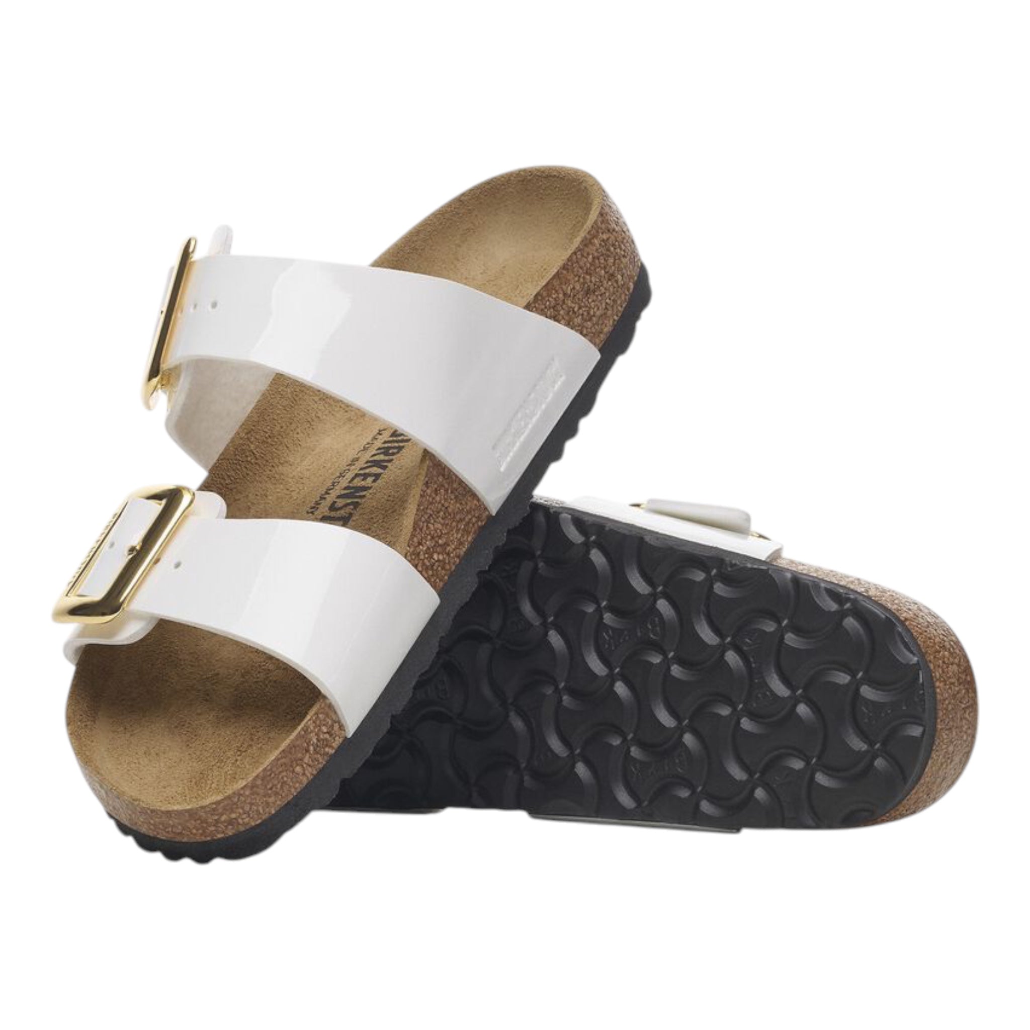 Sydney Donna Cushion Buckle Birko Flor Patent White 1029438 Birkenstock