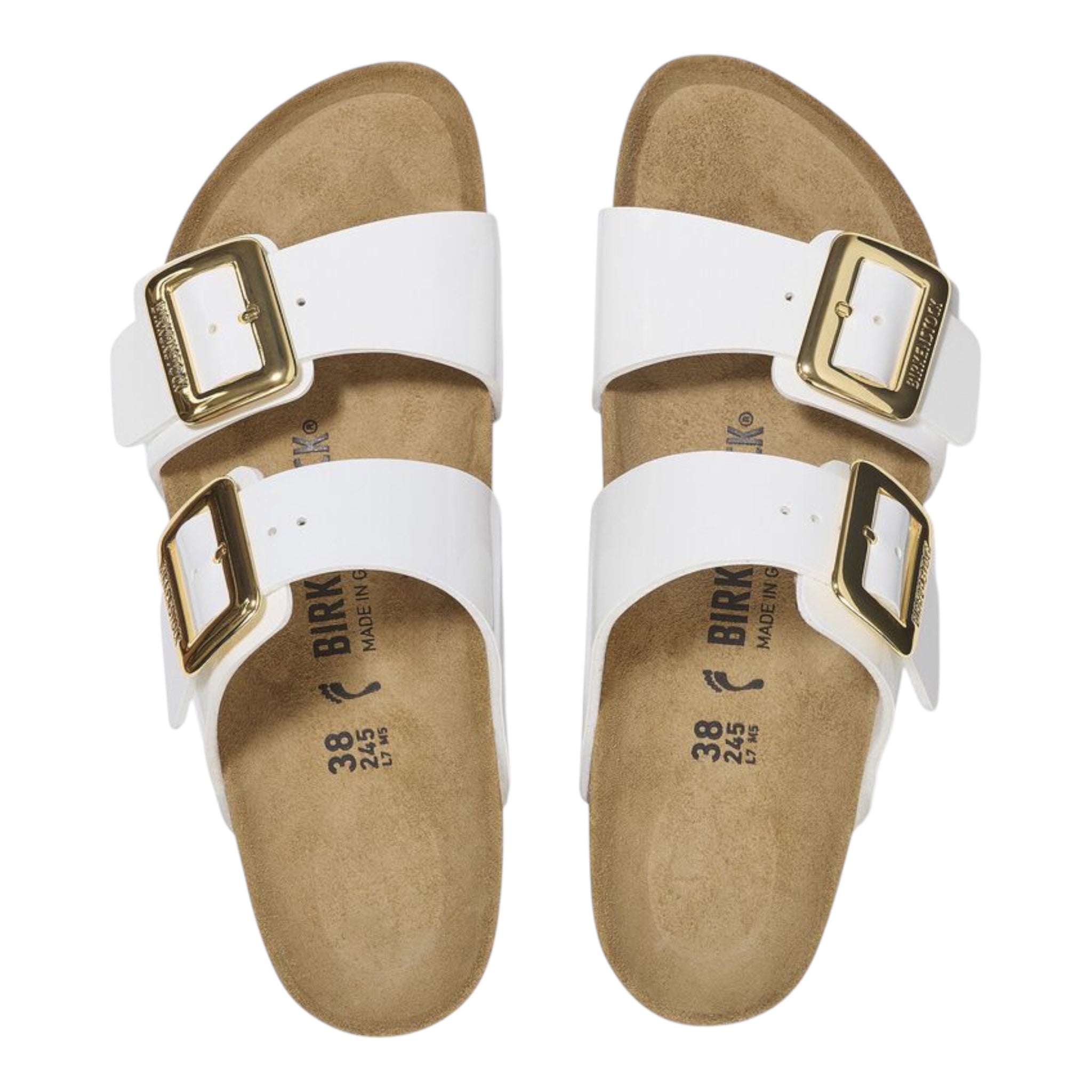 Sydney Donna Cushion Buckle Birko Flor Patent White 1029438 Birkenstock