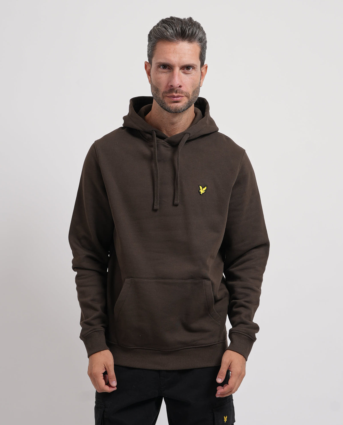Felpe Marrone Ebony Lyle & Scott Brushback Pullover Hoodie ML1139V/Y176