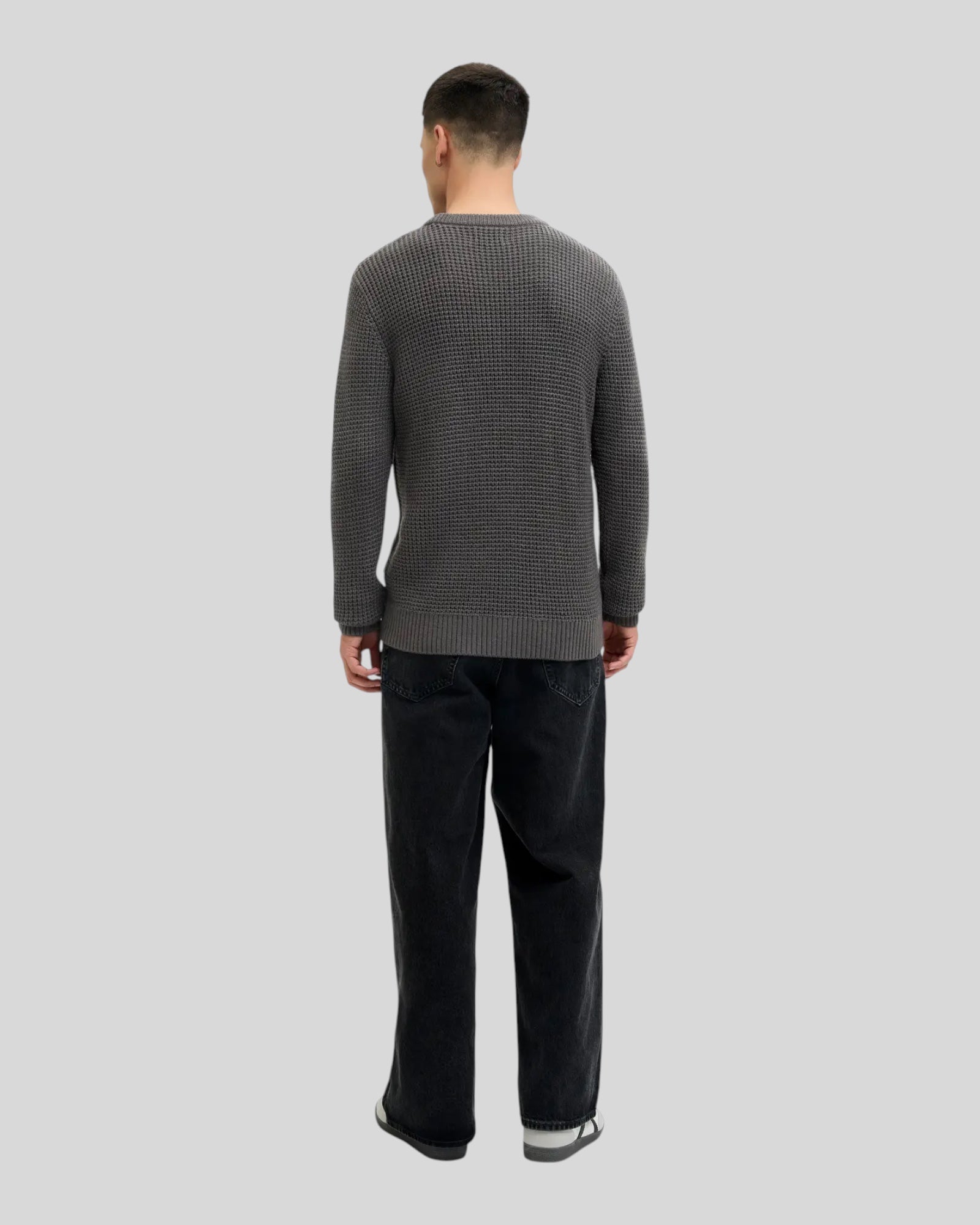 Maglione Girocollo Jjglobal Knit Asphalt 12287594 Jack & Jones