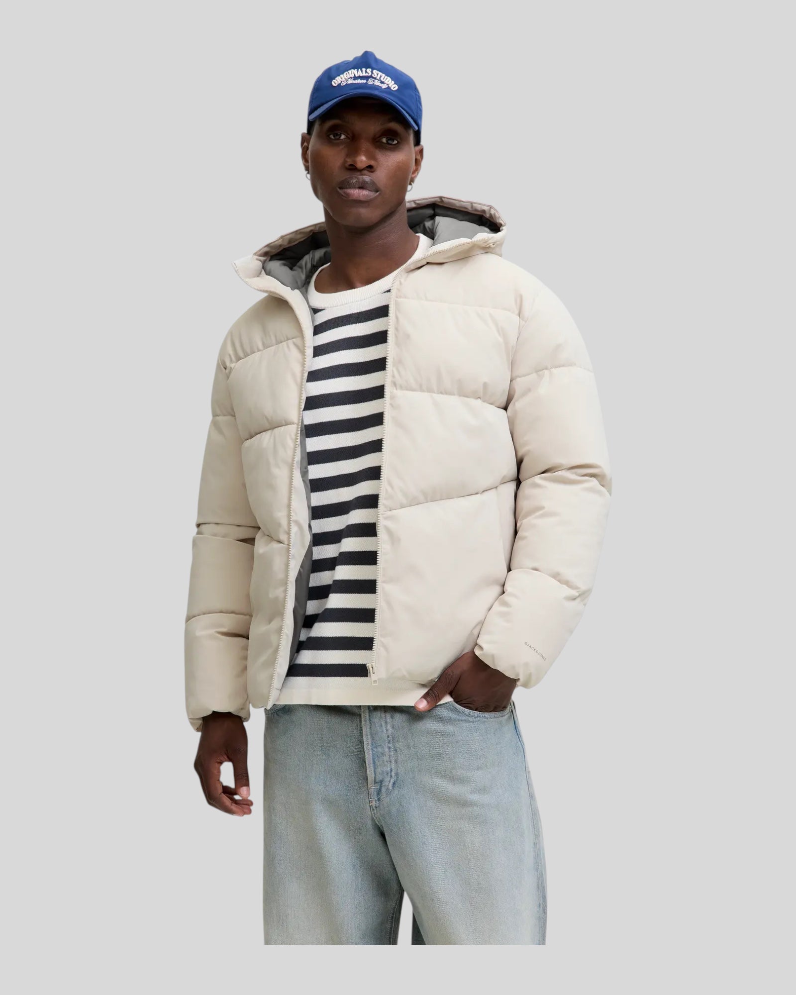 Giubbotto Con Cappuccio Global Puffer Jacket Moonbeam 12283517 Jack & Jones