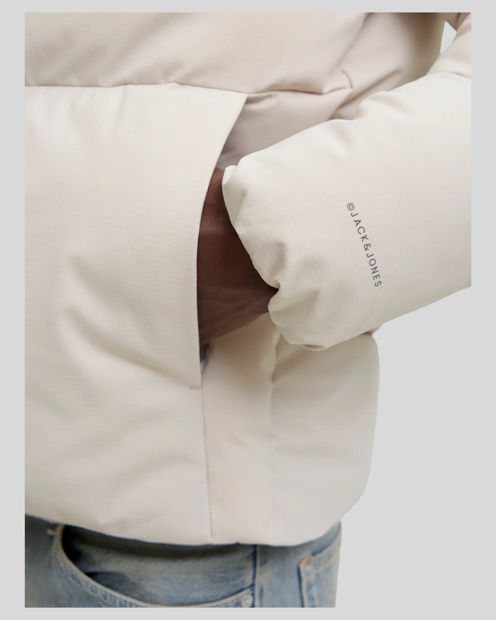 Giubbotto Con Cappuccio Global Puffer Jacket Moonbeam 12283517 Jack & Jones
